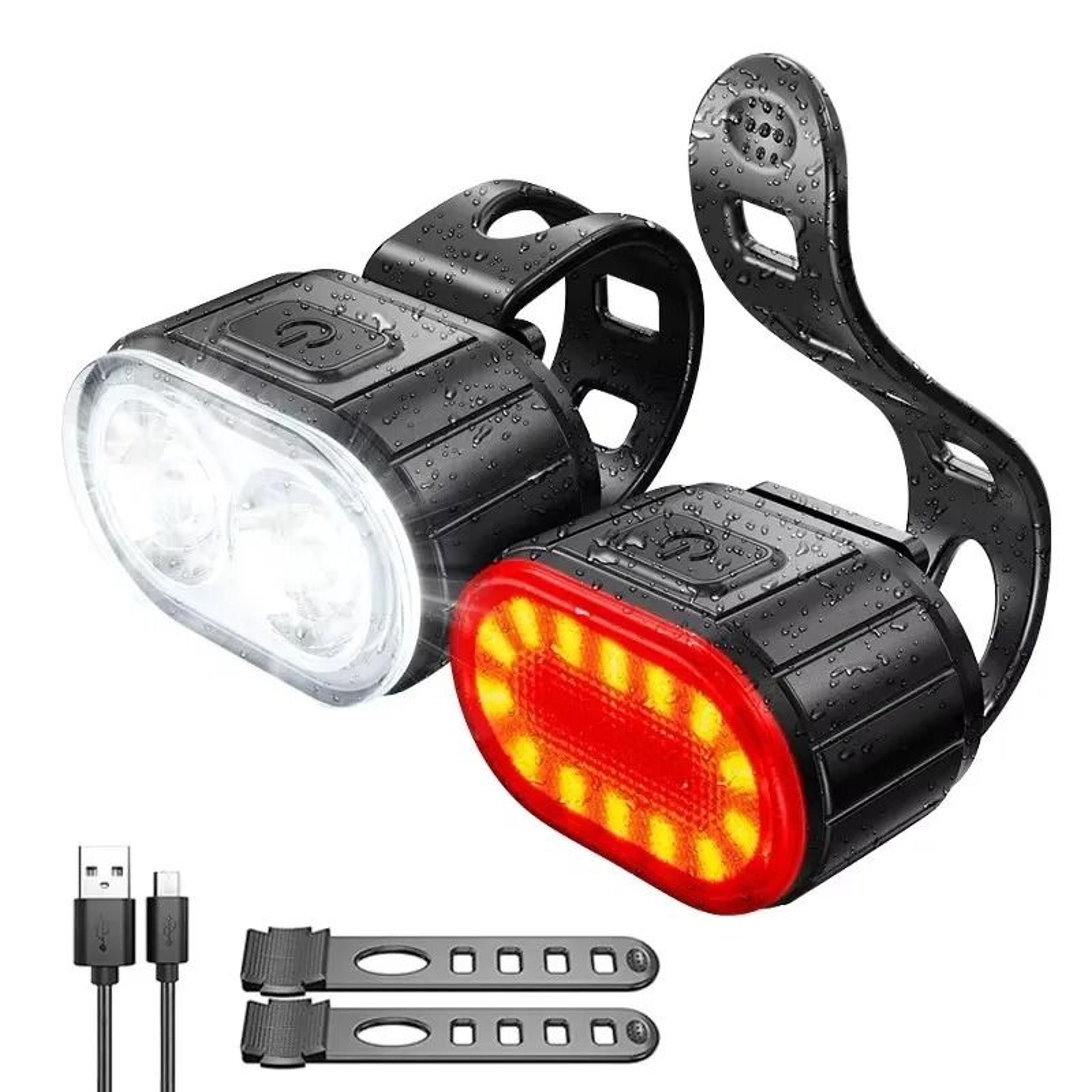 USB Rechargeable Bicycle Front And Rear Light Set For Safe Cycling 9