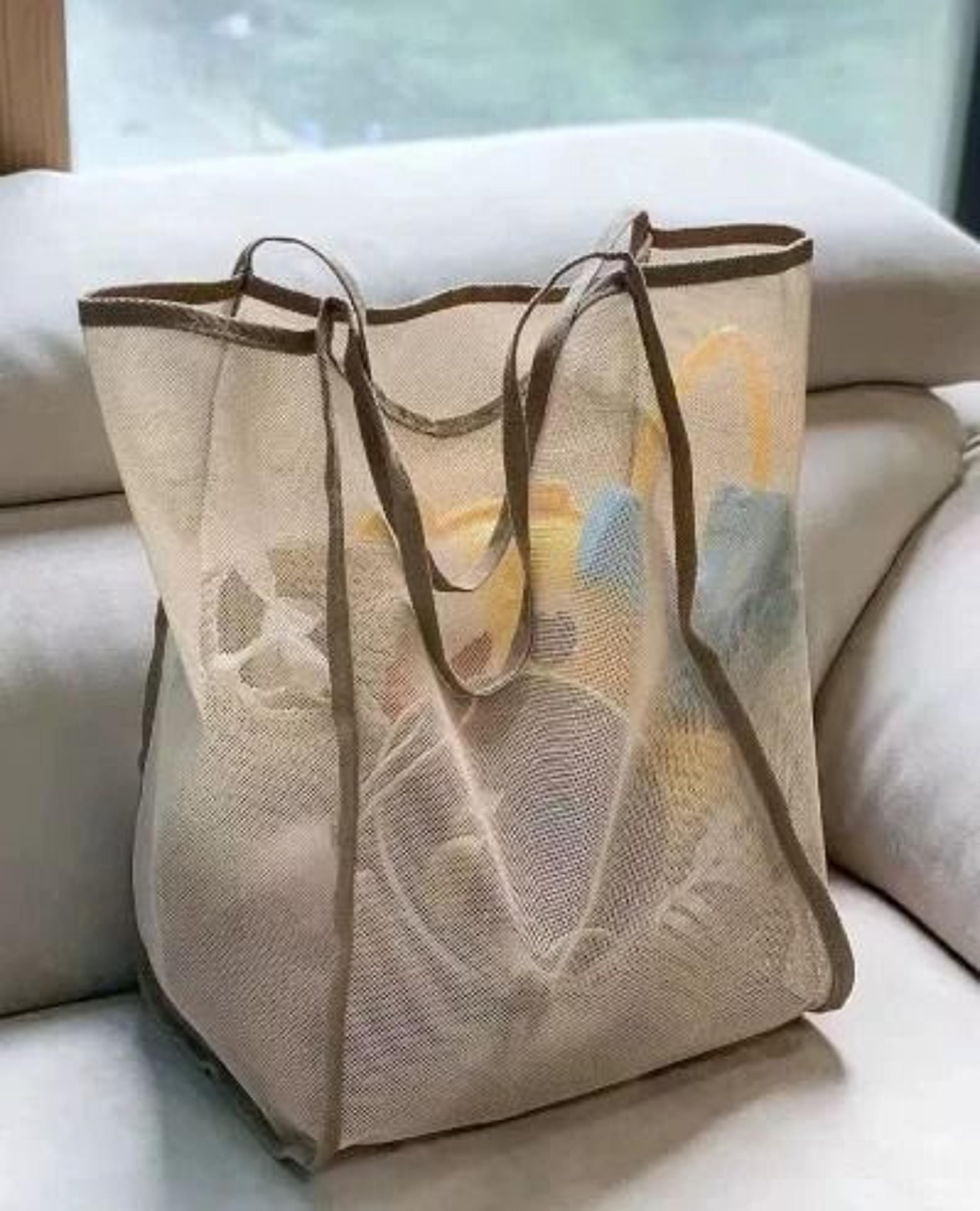 Extra Large Foldable Mesh Tote Bag With Sturdy Handles For Storage And Travel 6