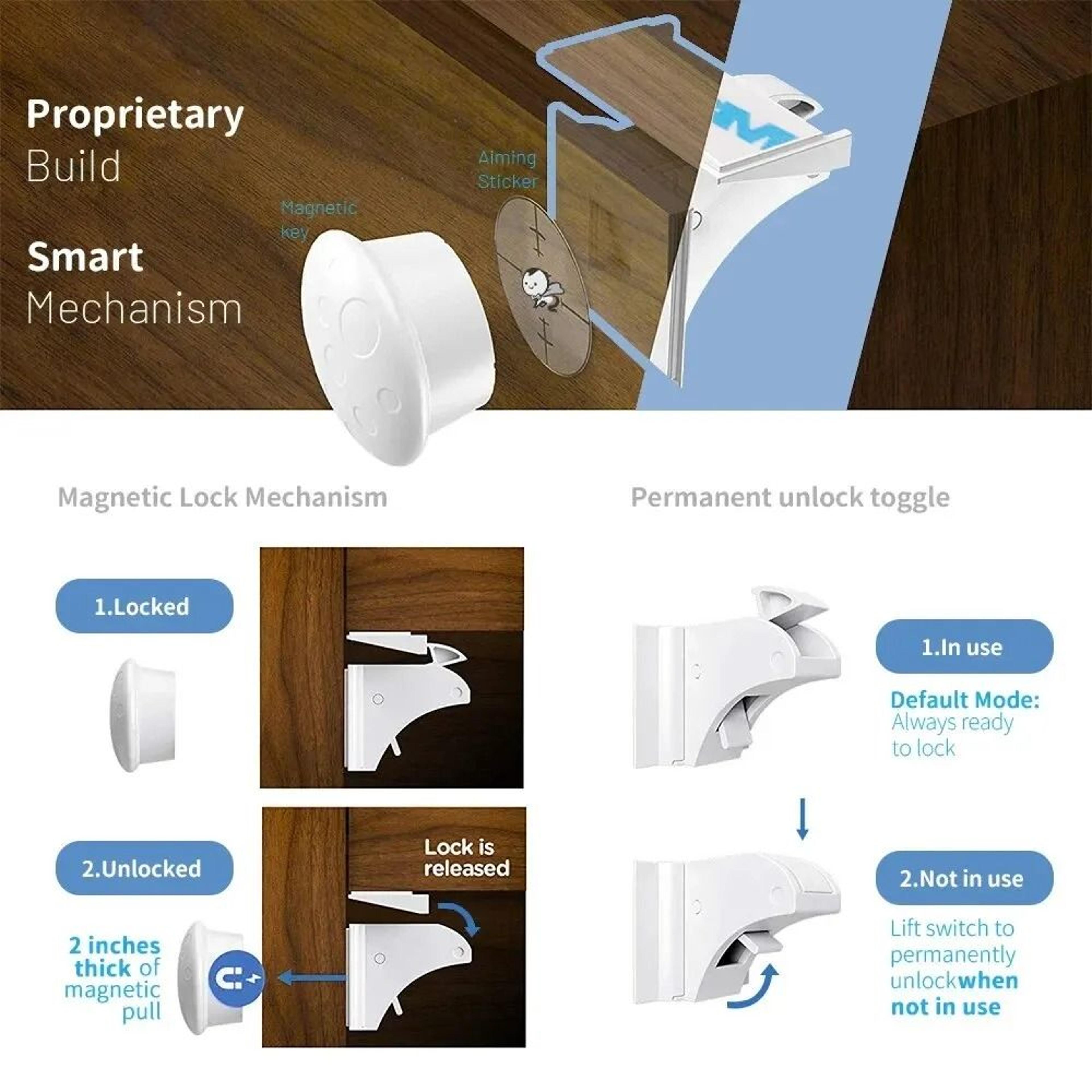 Baby Safety Magnetic Cabinet Lock For Child Proofing Drawers And Doors 3