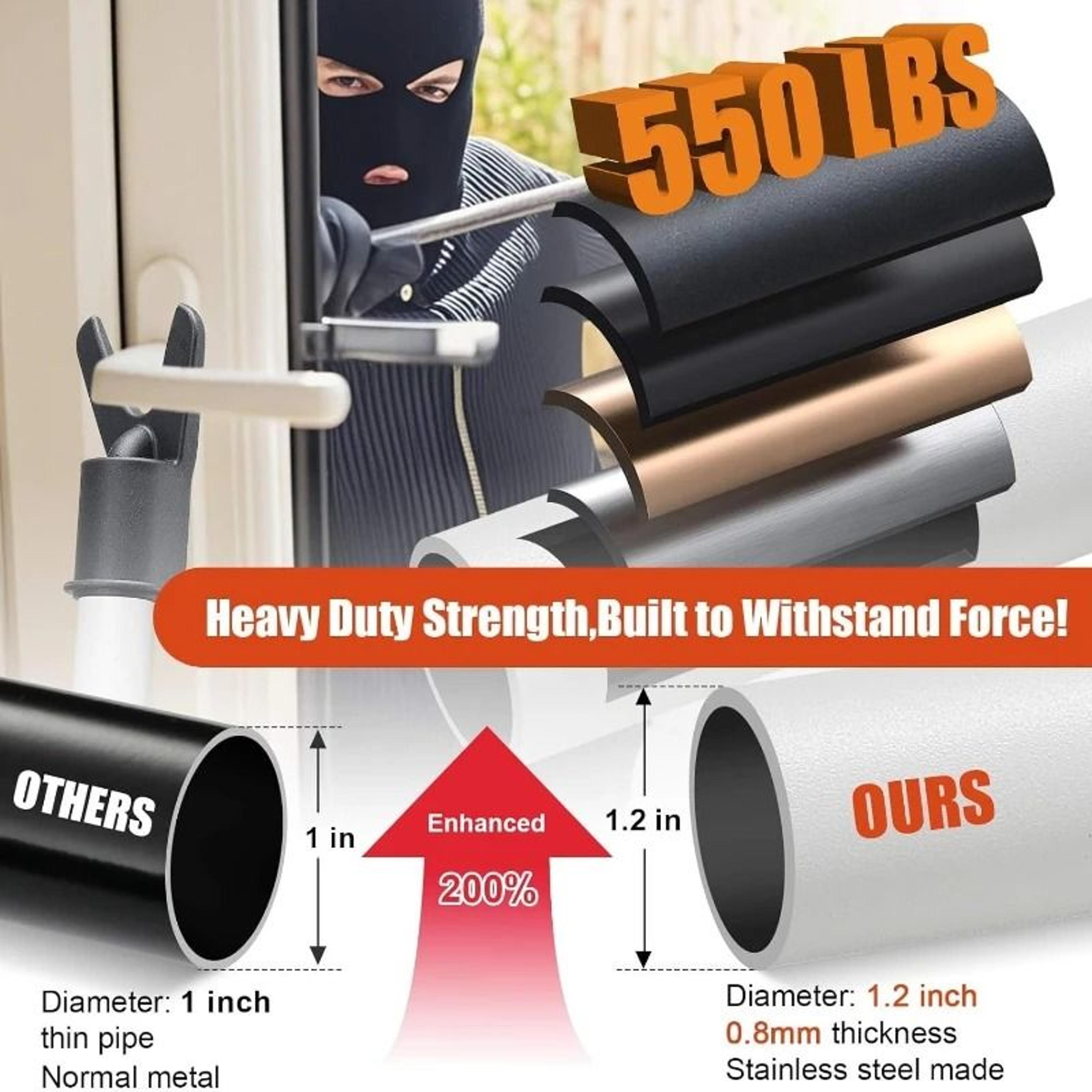 Adjustable Heavy Duty Door Security Bar For Home And Travel 1