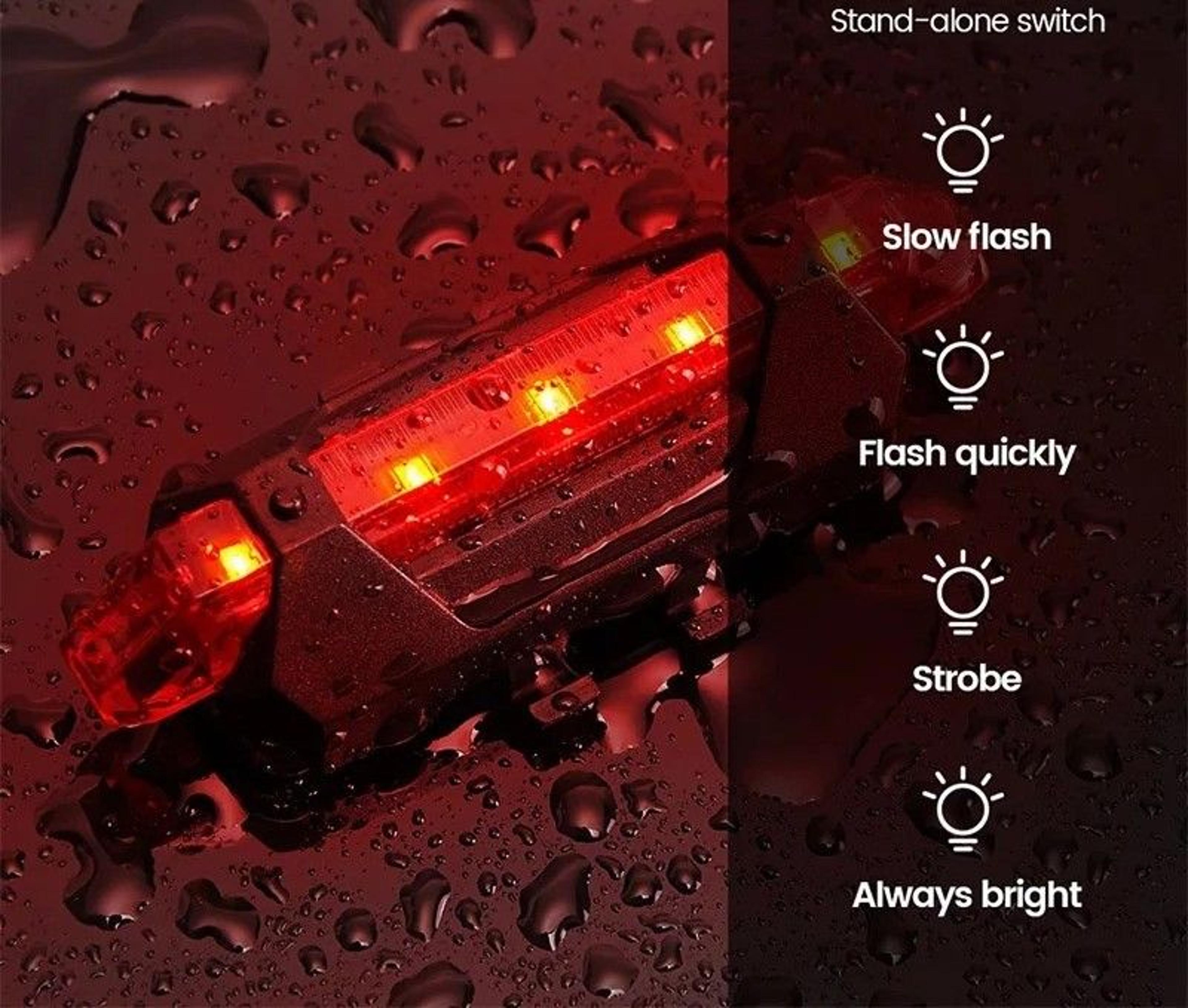 USB Rechargeable Bike Light Set With Headlight And Taillight For Cycling Safety 3