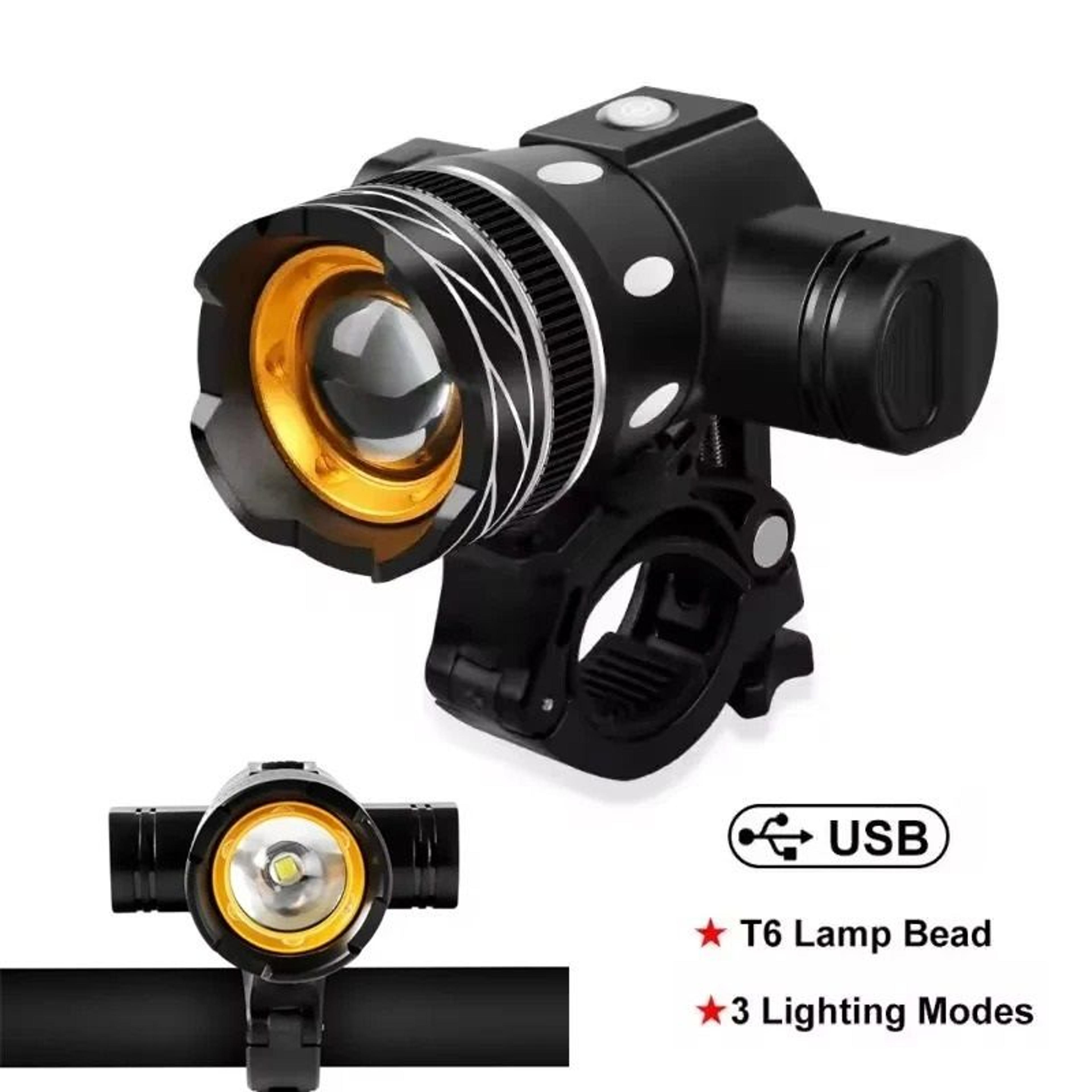 USB Rechargeable Bicycle Front Light With Adjustable Zoom 0