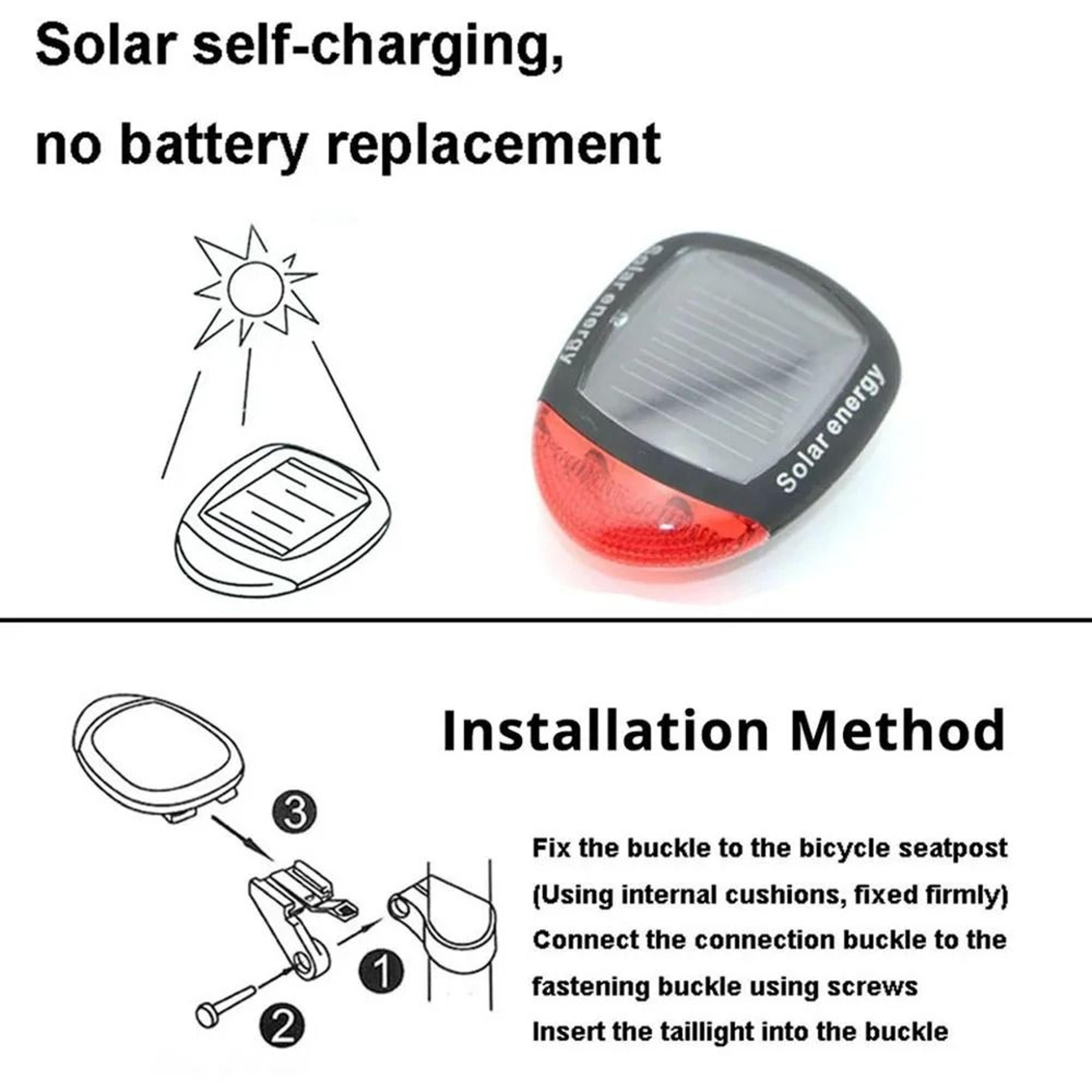 Keep Your Bike Visible And Safe In Low Light With This Solar Powered Bicycle Rear Tail Light Design 4