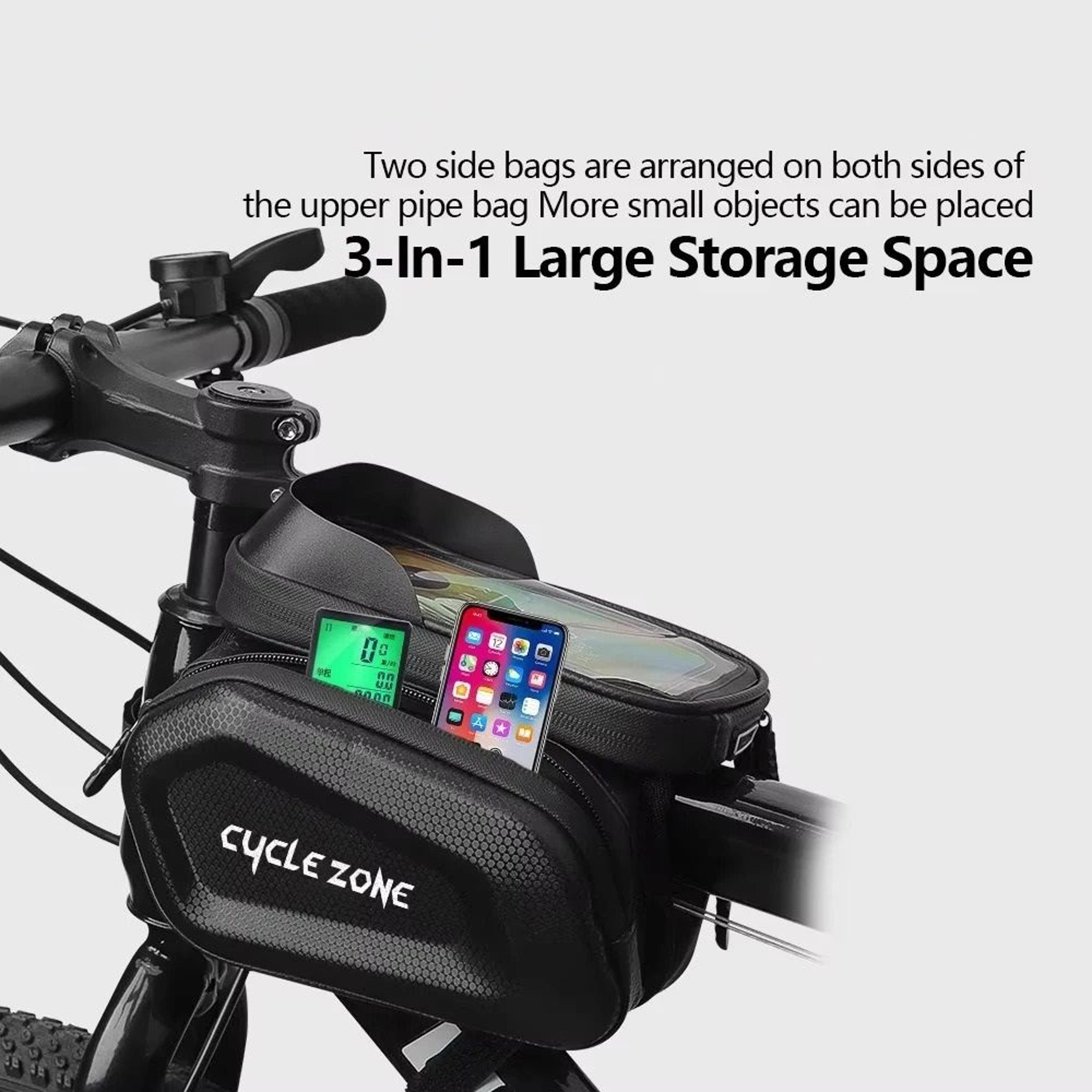 Bicycle Top Frame Phone Bag With Touch Screen Access For Cycling 5