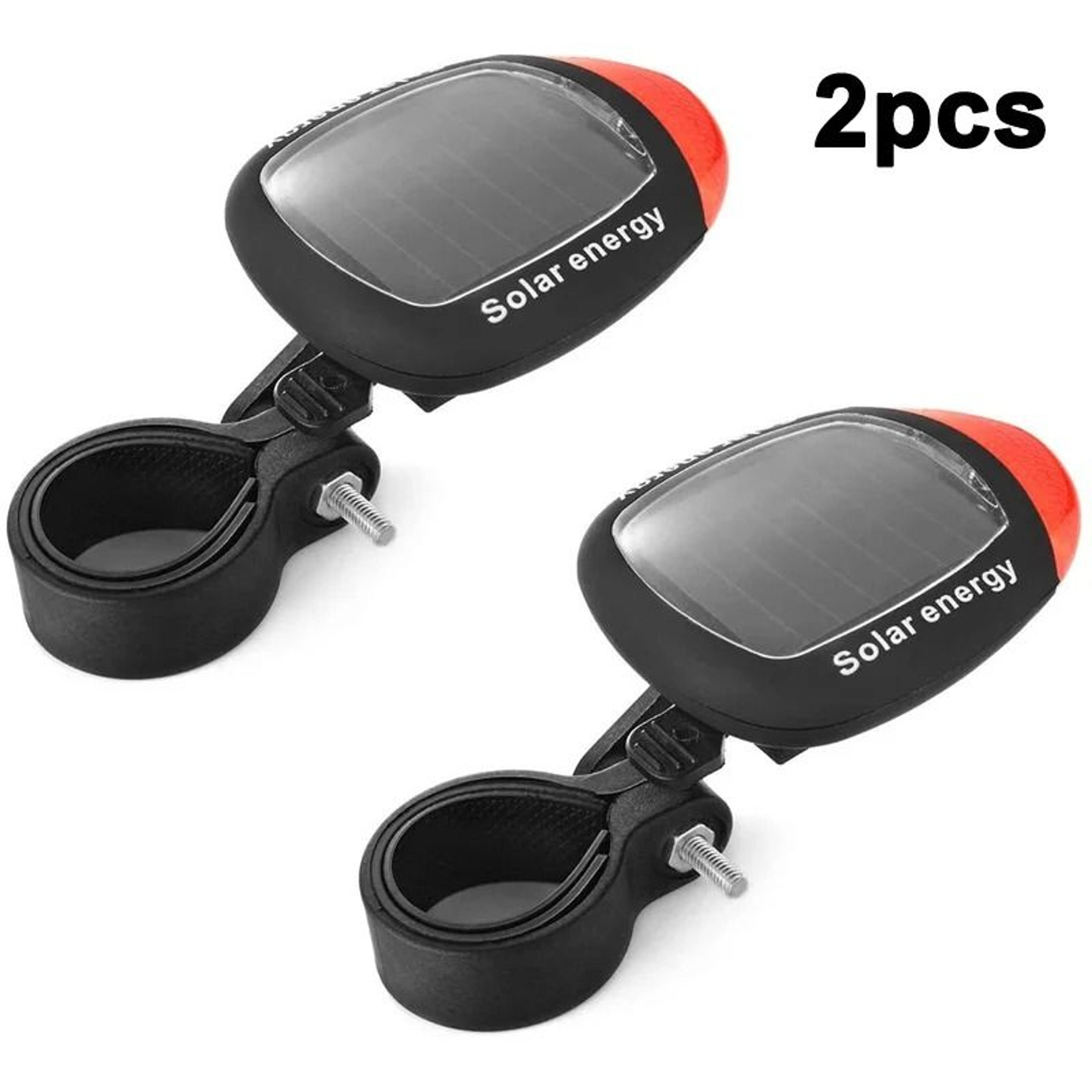 Solar Powered Bicycle Rear Taillights With LED Safety Warning 7