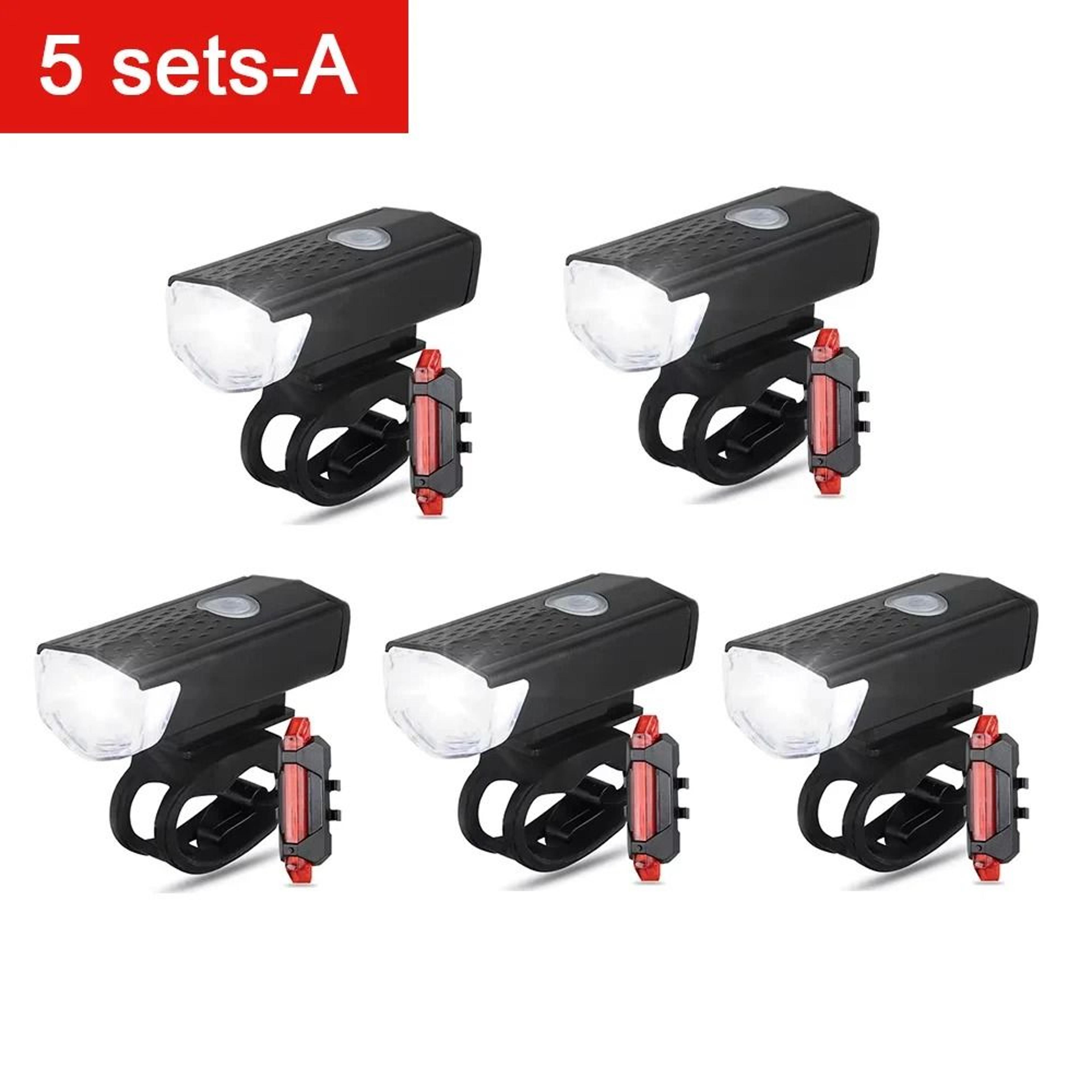 USB Rechargeable Bicycle Front And Rear Light Set For Night Riding Safety 9