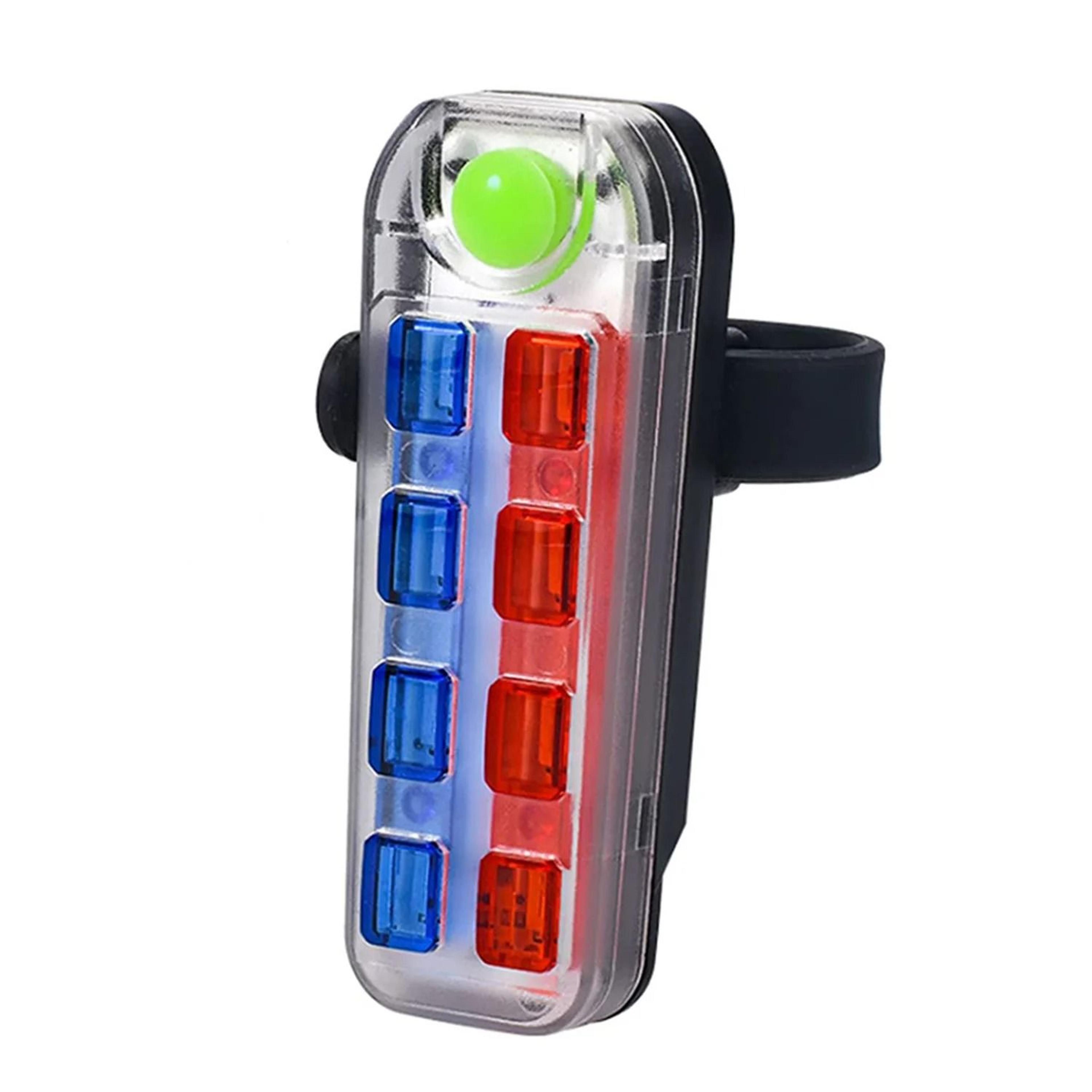 USB Rechargeable Bicycle Rear Safety Tail Light With Red And Blue LED 7