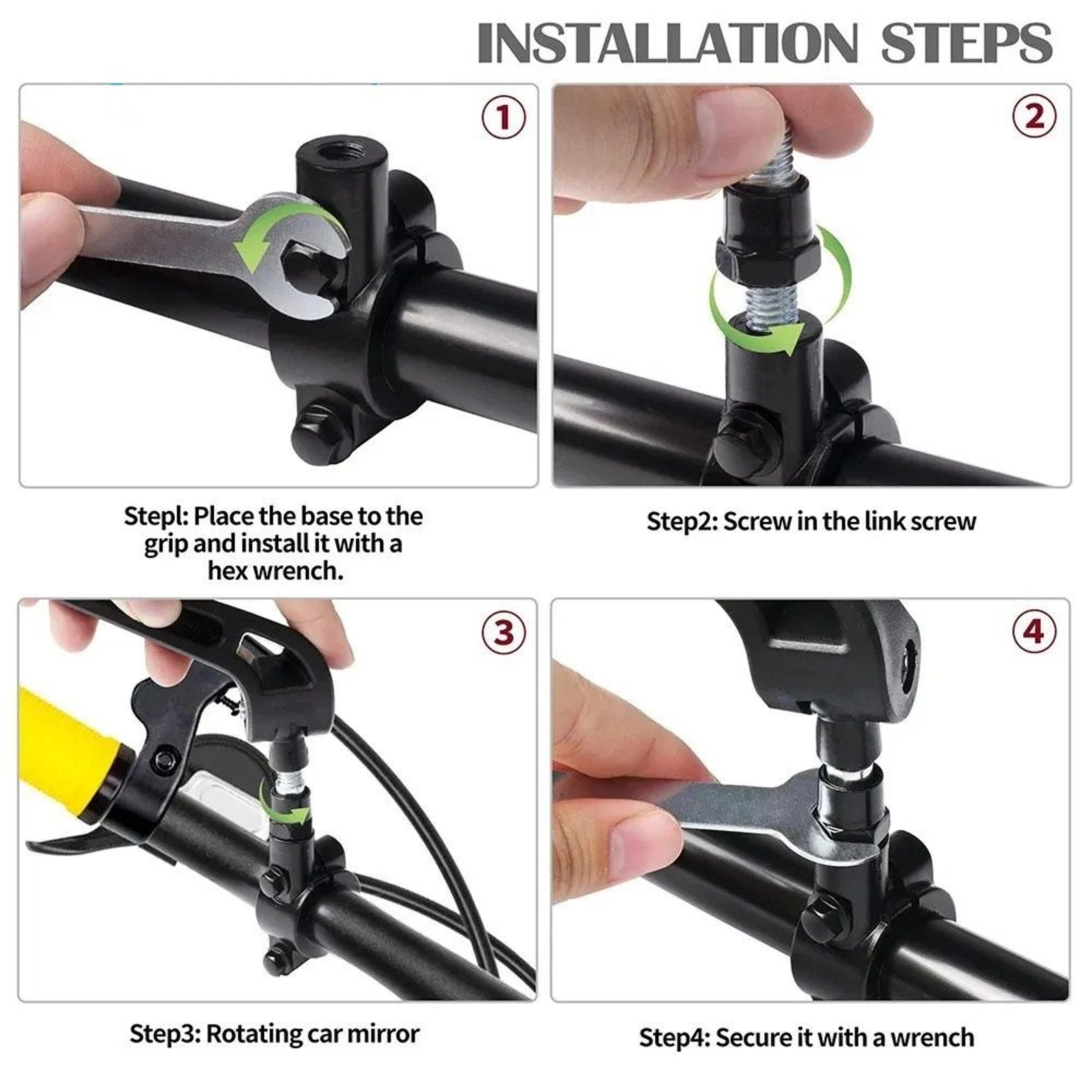 360 Degree Adjustable Bicycle Rear View Mirror With Handlebar Reflector 2