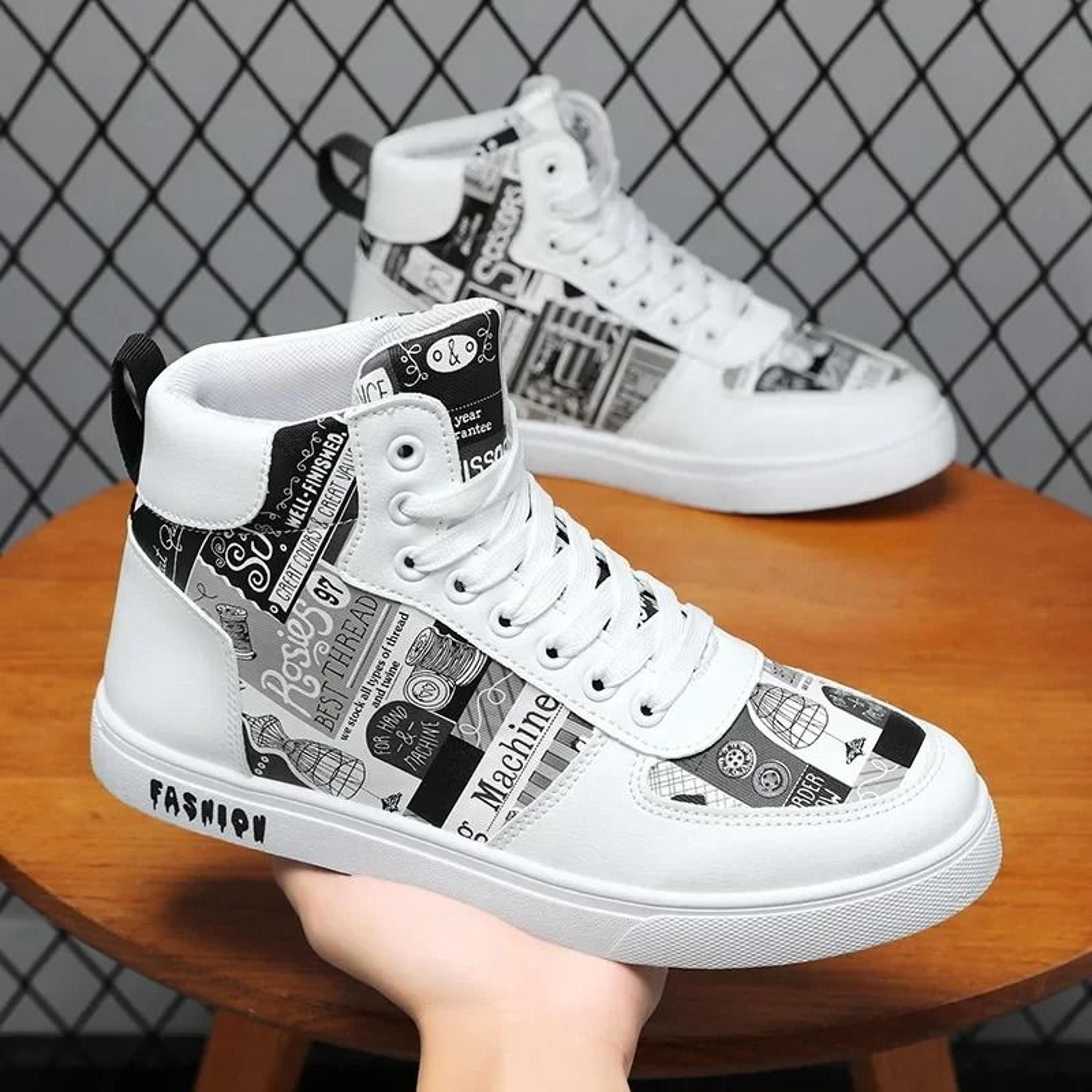 Men Casual Leather Running And Walking Sneaker Skateboard Shoes 3