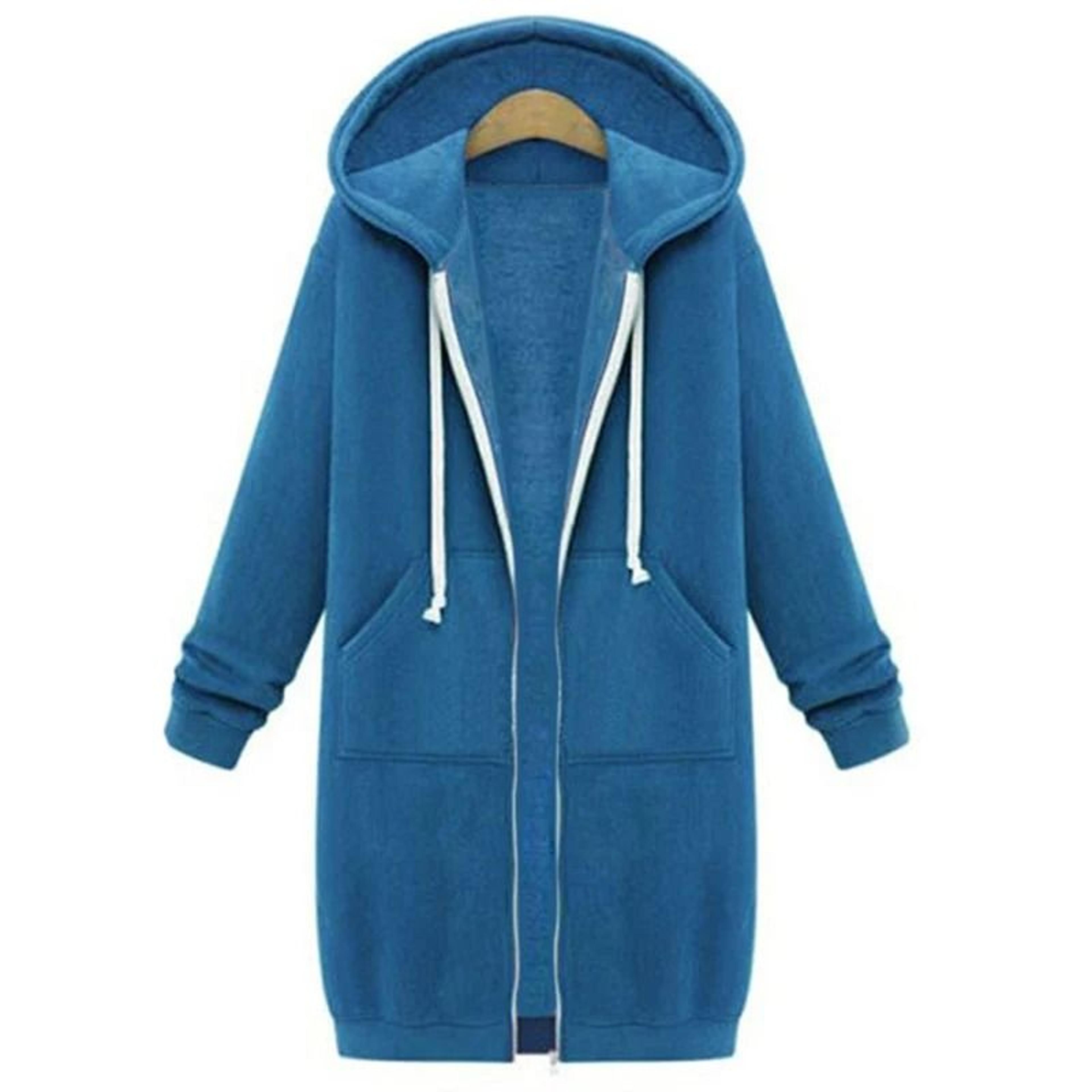 Women Thick Fleece Hooded Parka Jacket Winter Zip Up Sweatshirt Sports Outwear 9