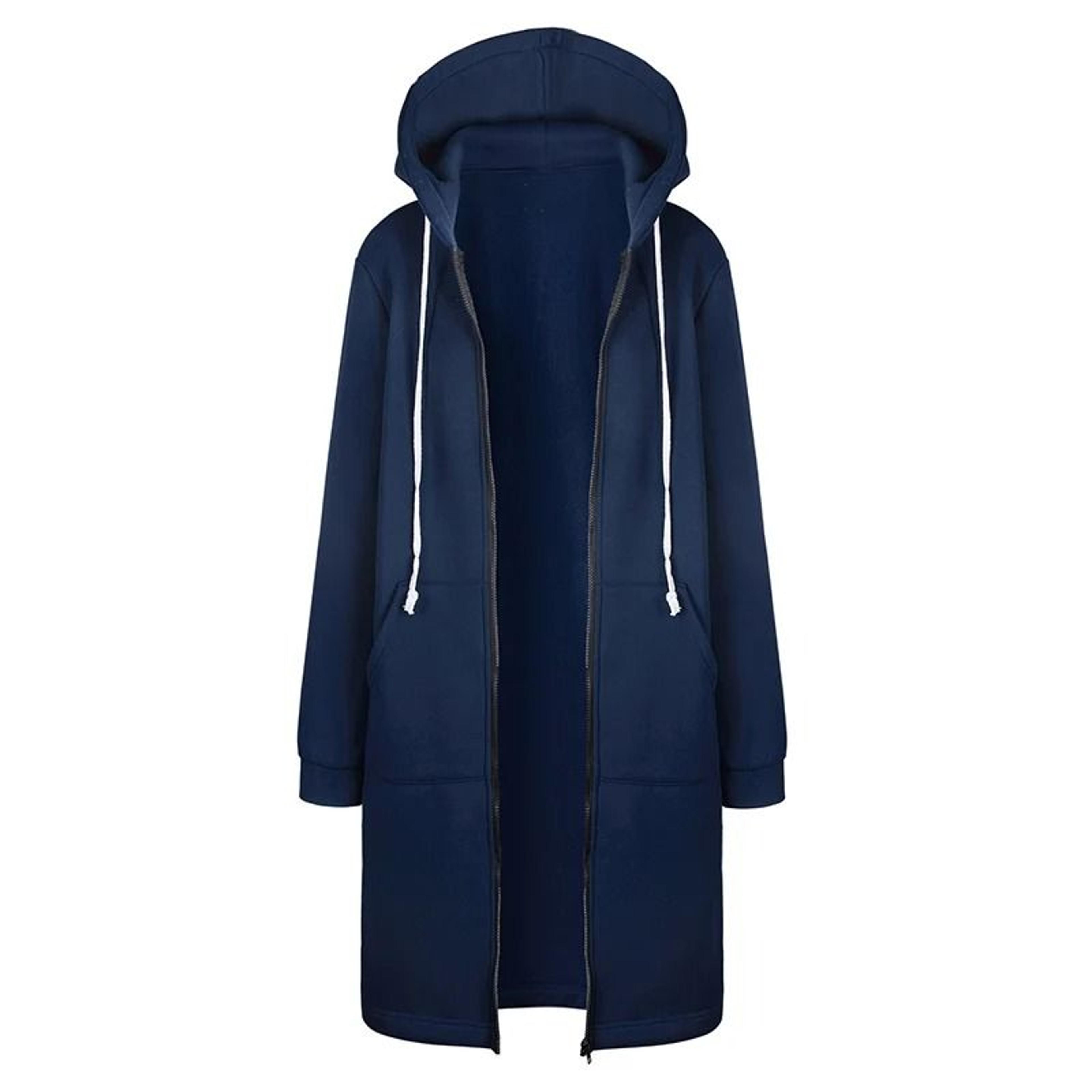Women Thick Fleece Hooded Parka Jacket Winter Zip Up Sweatshirt Sports Outwear 3