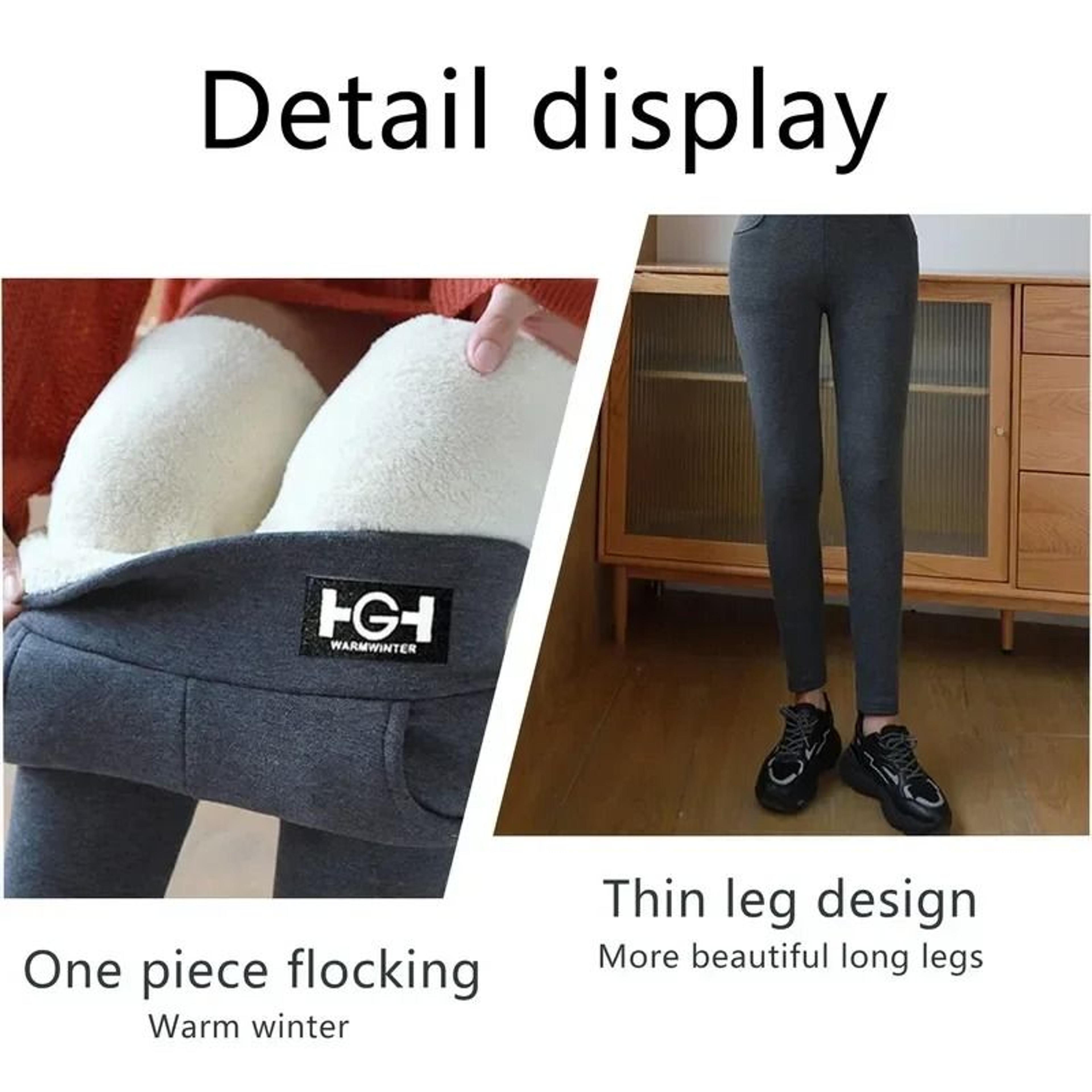 Thermal Lamb Cashmere Winter Leggings With Pocket High Waist Butt Lift Warm Leggings 3