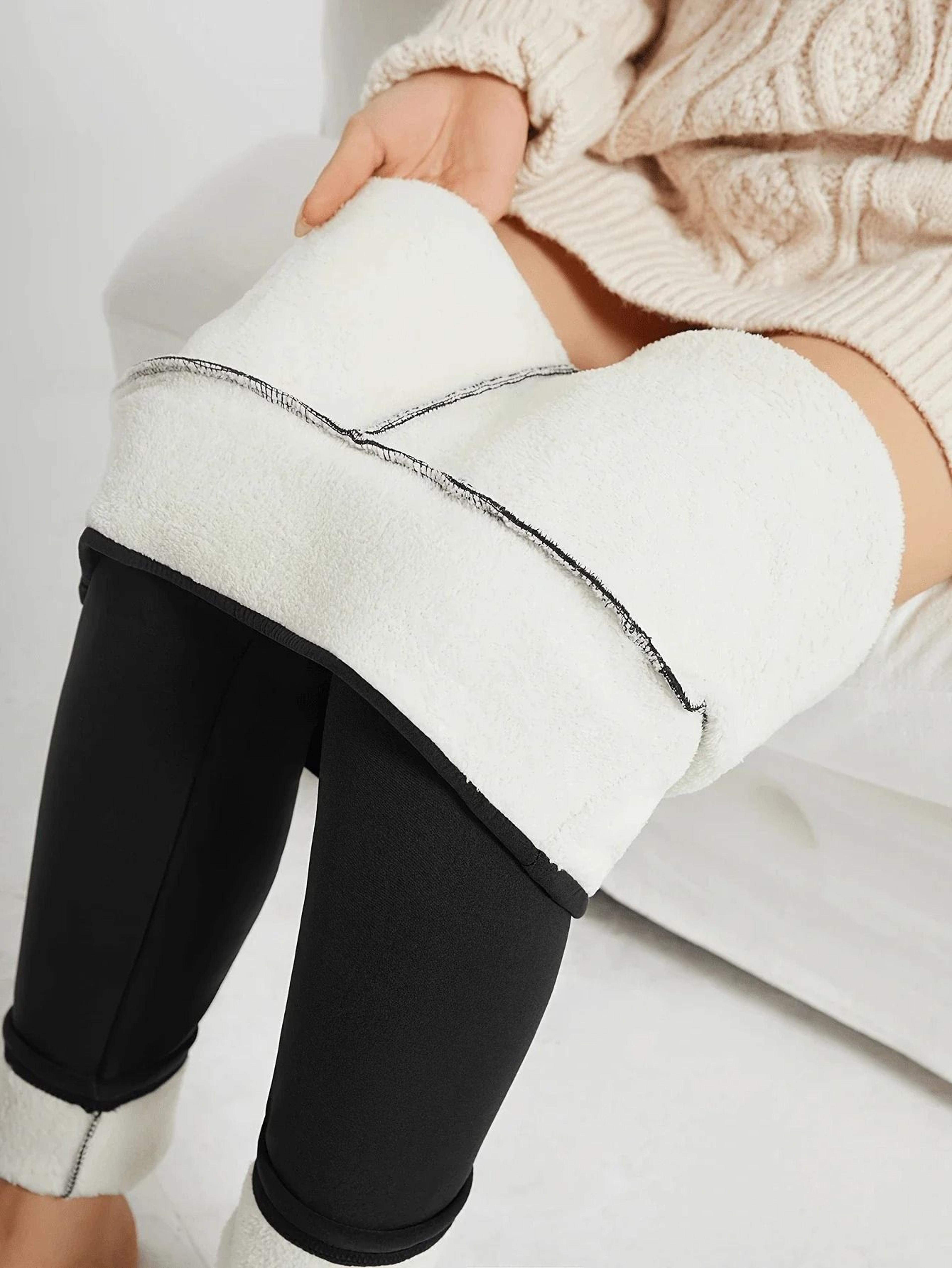 Thermal Lamb Wool Lined Running Leggings Thick Fleece Winter Warm Leggings For Women 3