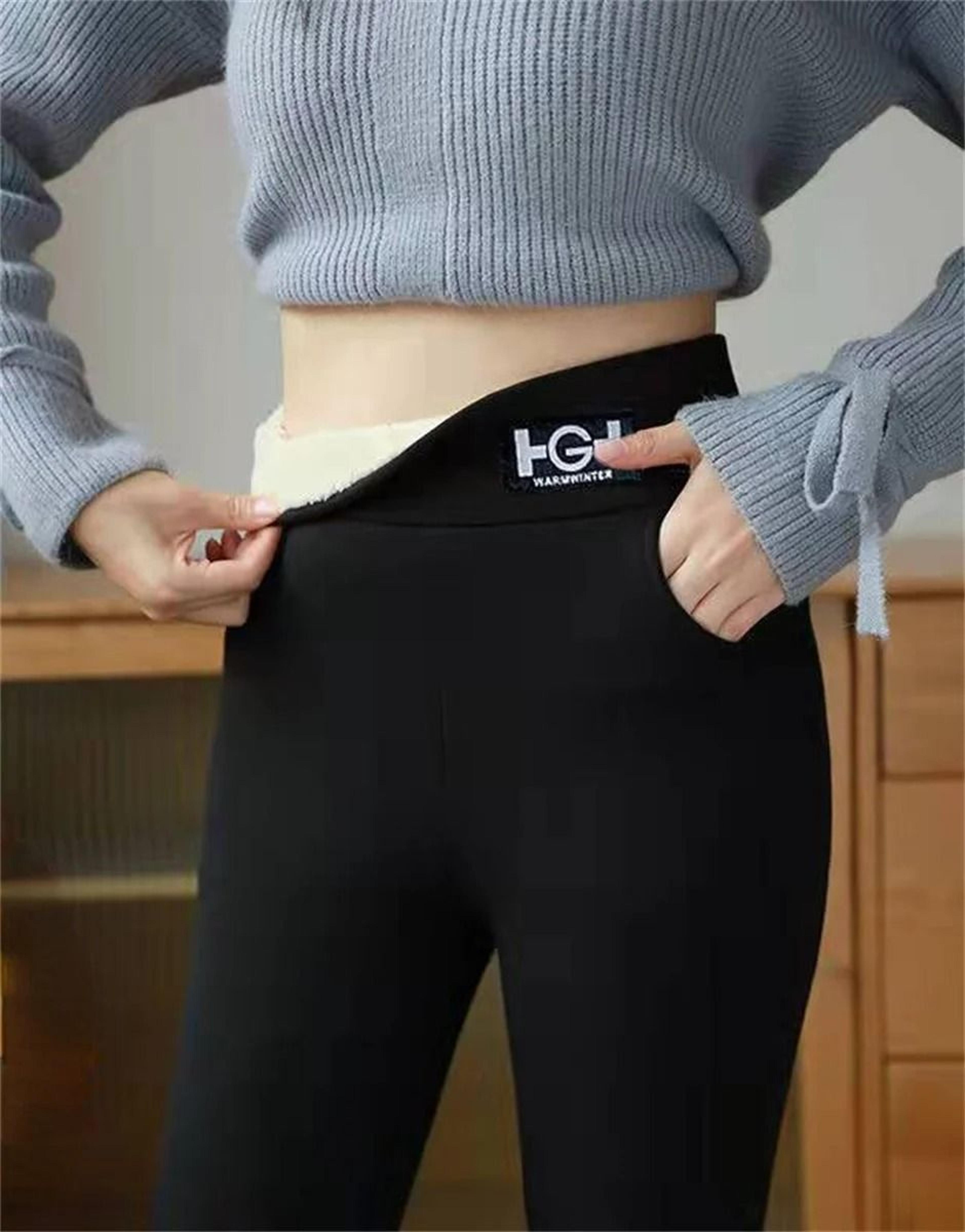 Thermal Lambwool High Waist Winter Leggings With Pocket Butt Lift Thick Fleece Pants 1