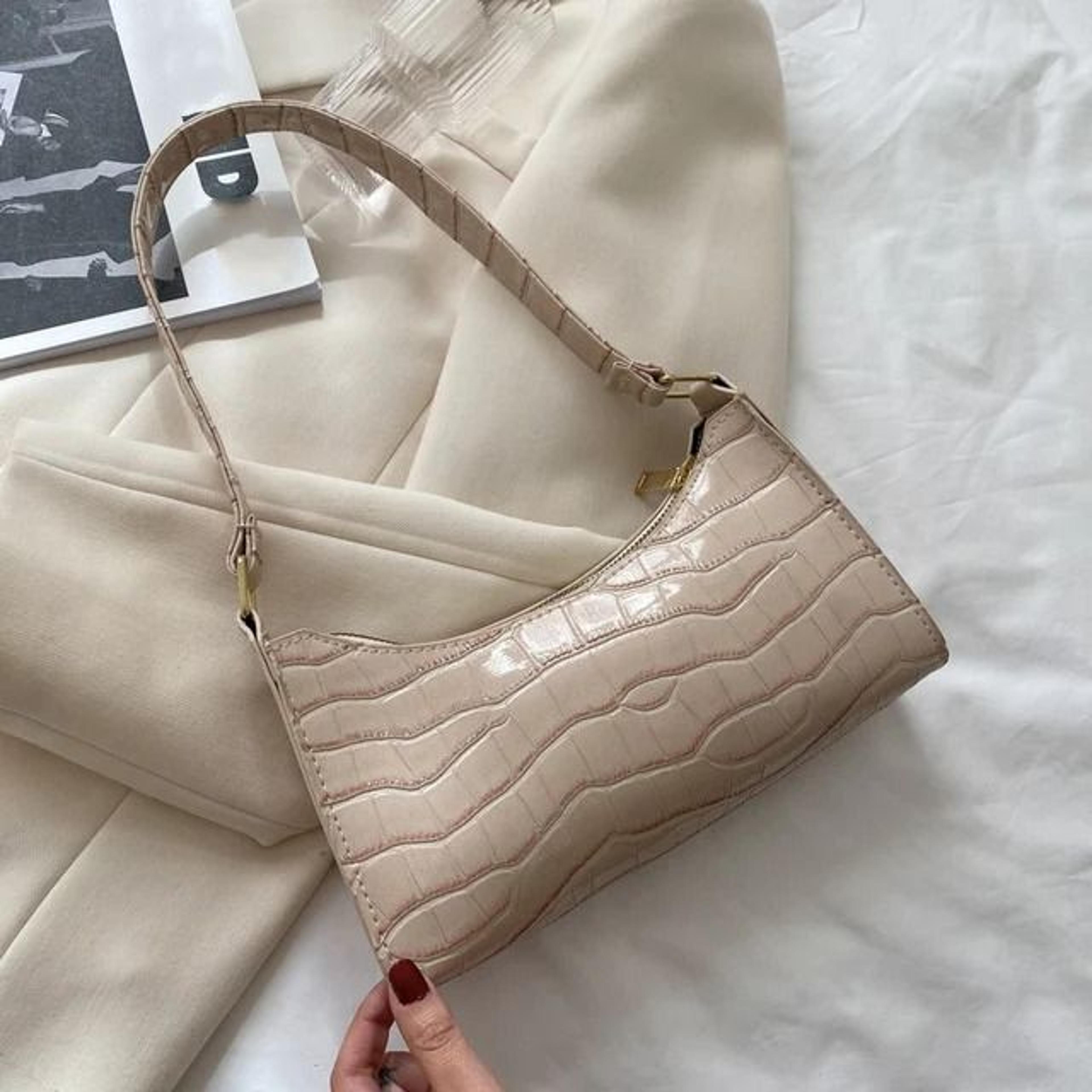 Elegant Alligator Pattern PU Leather Underarm Handbag Small Retro Messenger Bag For Women 12