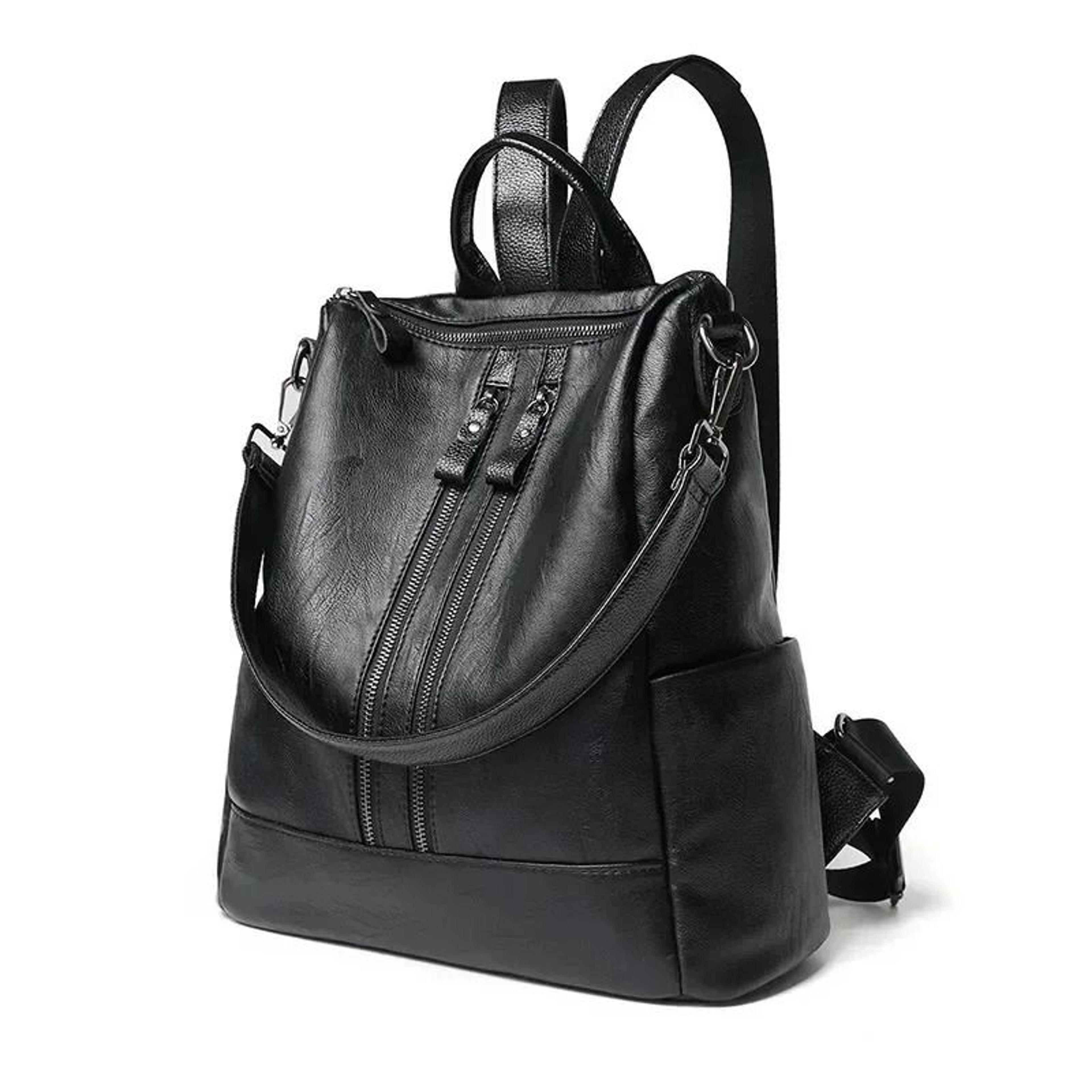 Large Anti Theft Waterproof Leather Backpack Fashionable Travel Shoulder Bag For Women 2