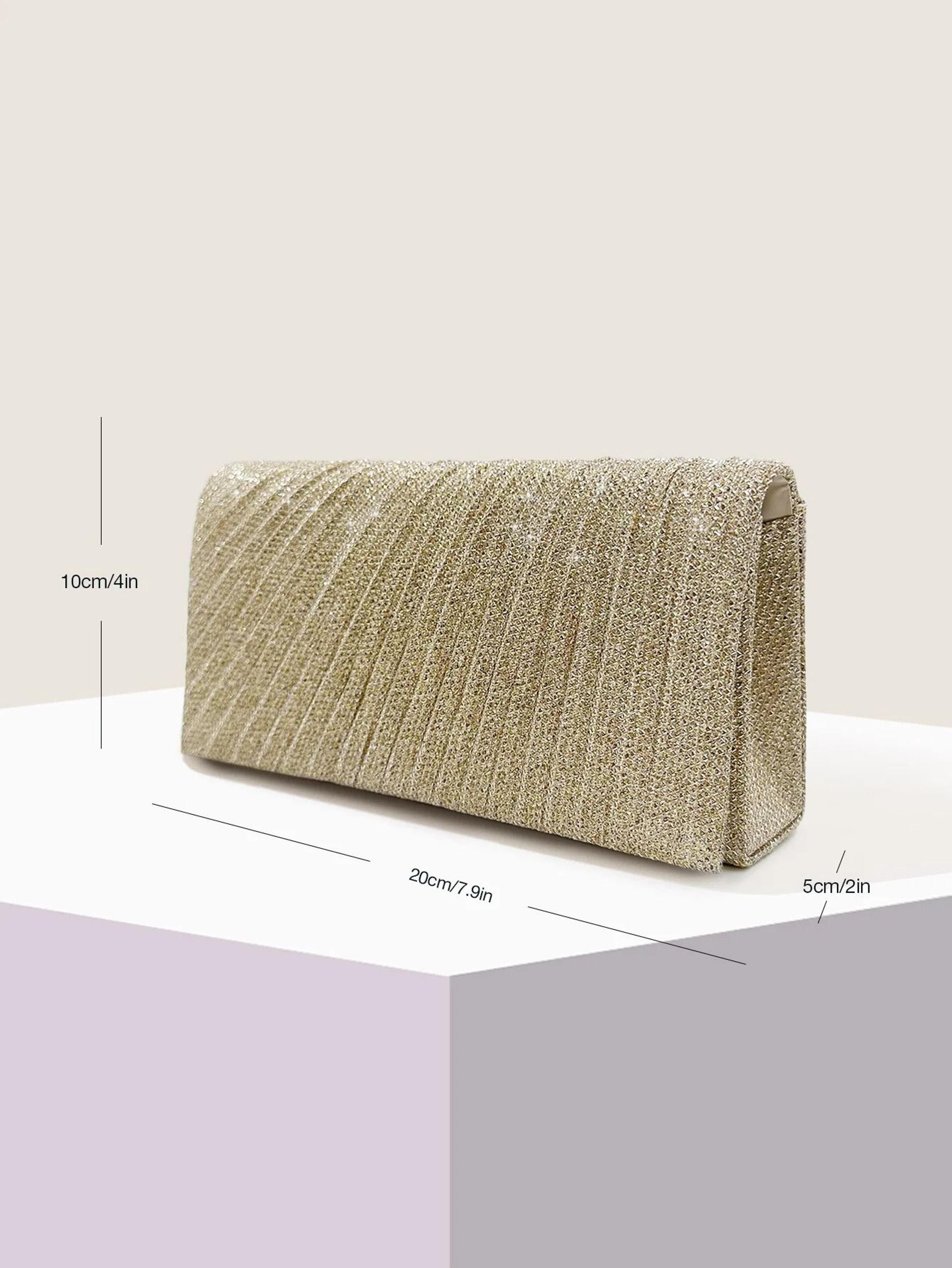 Elegant Silver Glitter Envelope Evening Bag  Shiny Ladies Chain Shoulder Bag For Weddings  Parties 11