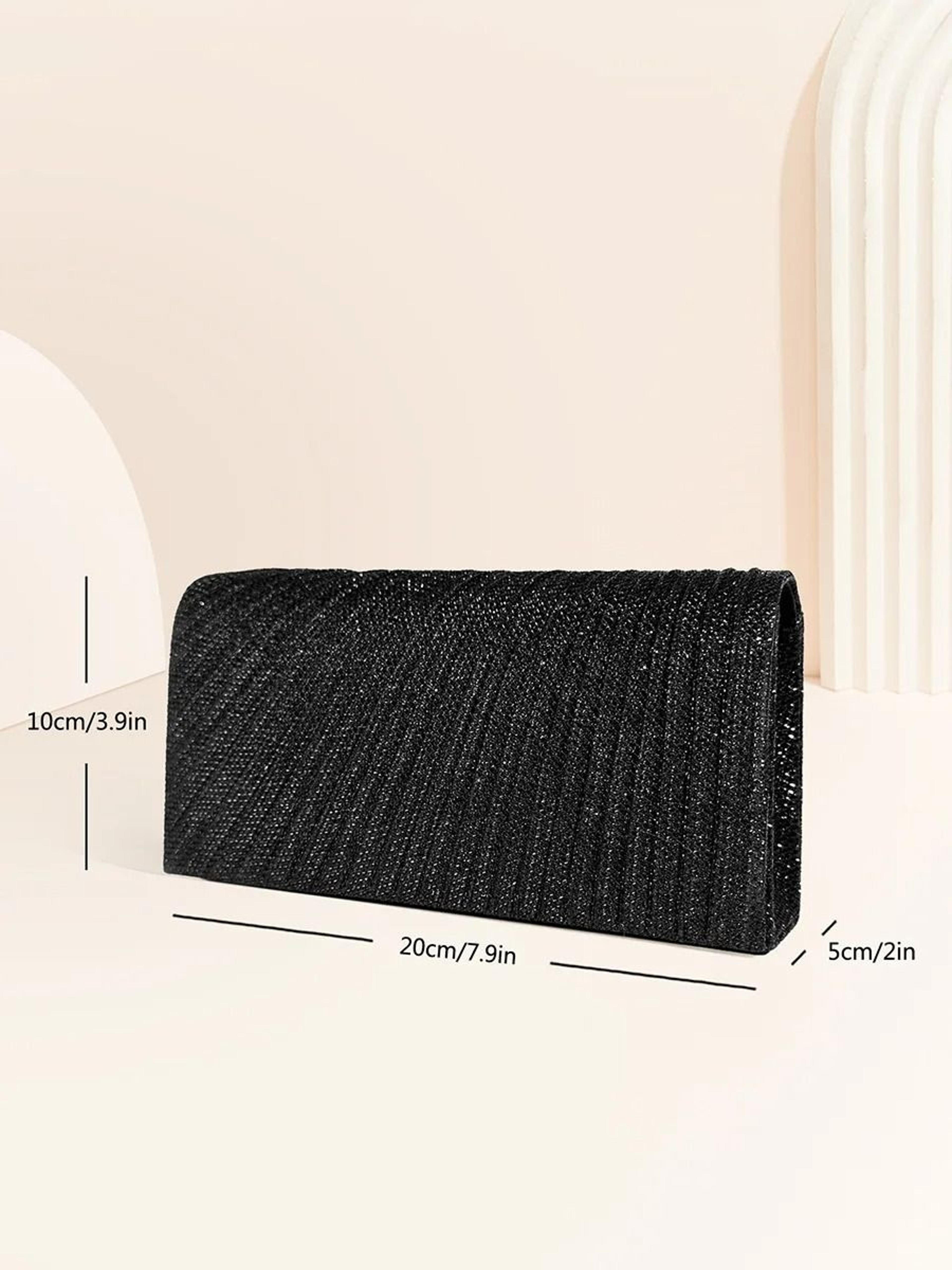 Elegant Silver Glitter Envelope Evening Bag  Shiny Ladies Chain Shoulder Bag For Weddings  Parties 13