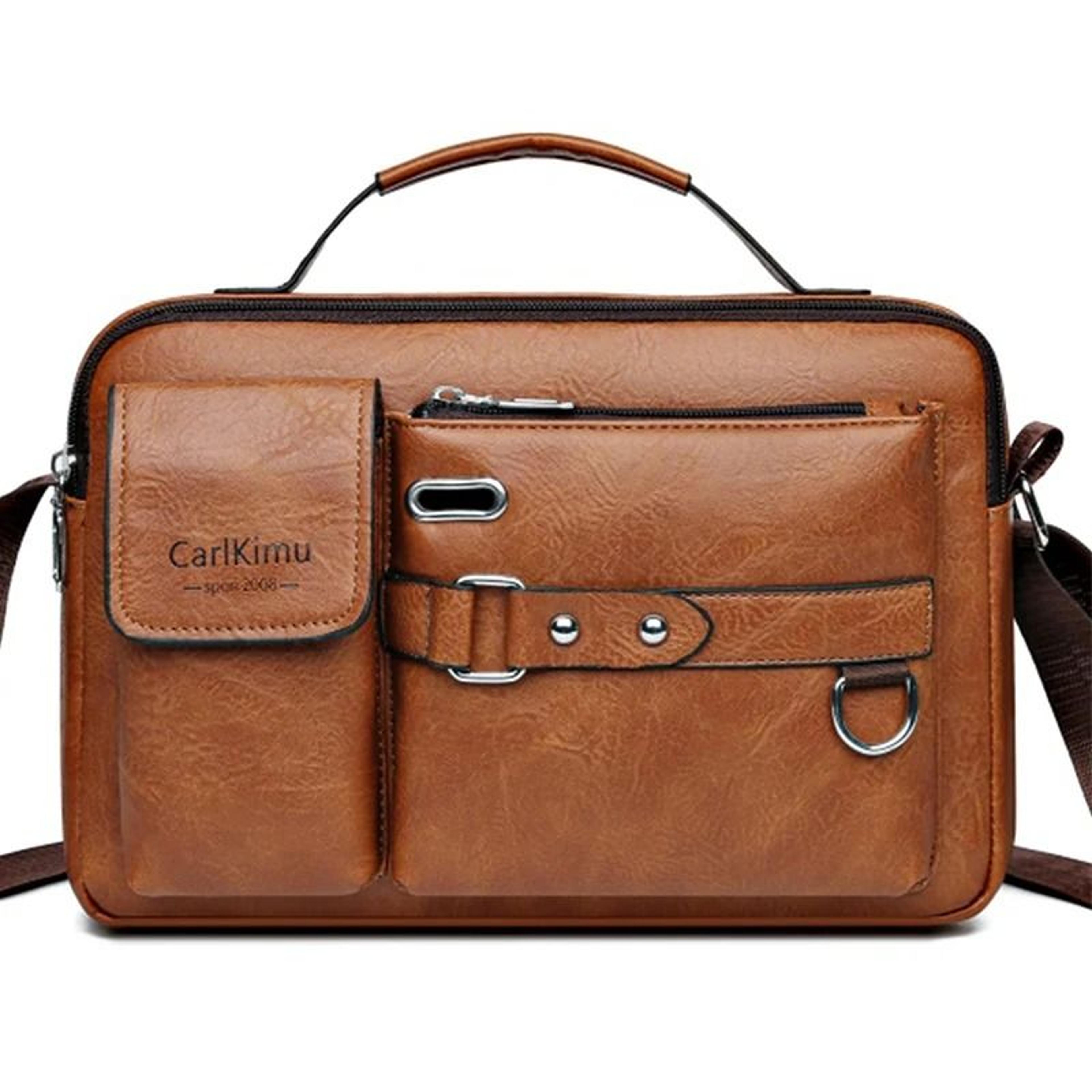 Retro Waterproof Messenger Bag For Men Large Capacity Laptop Briefcase For Office Travel And School 9