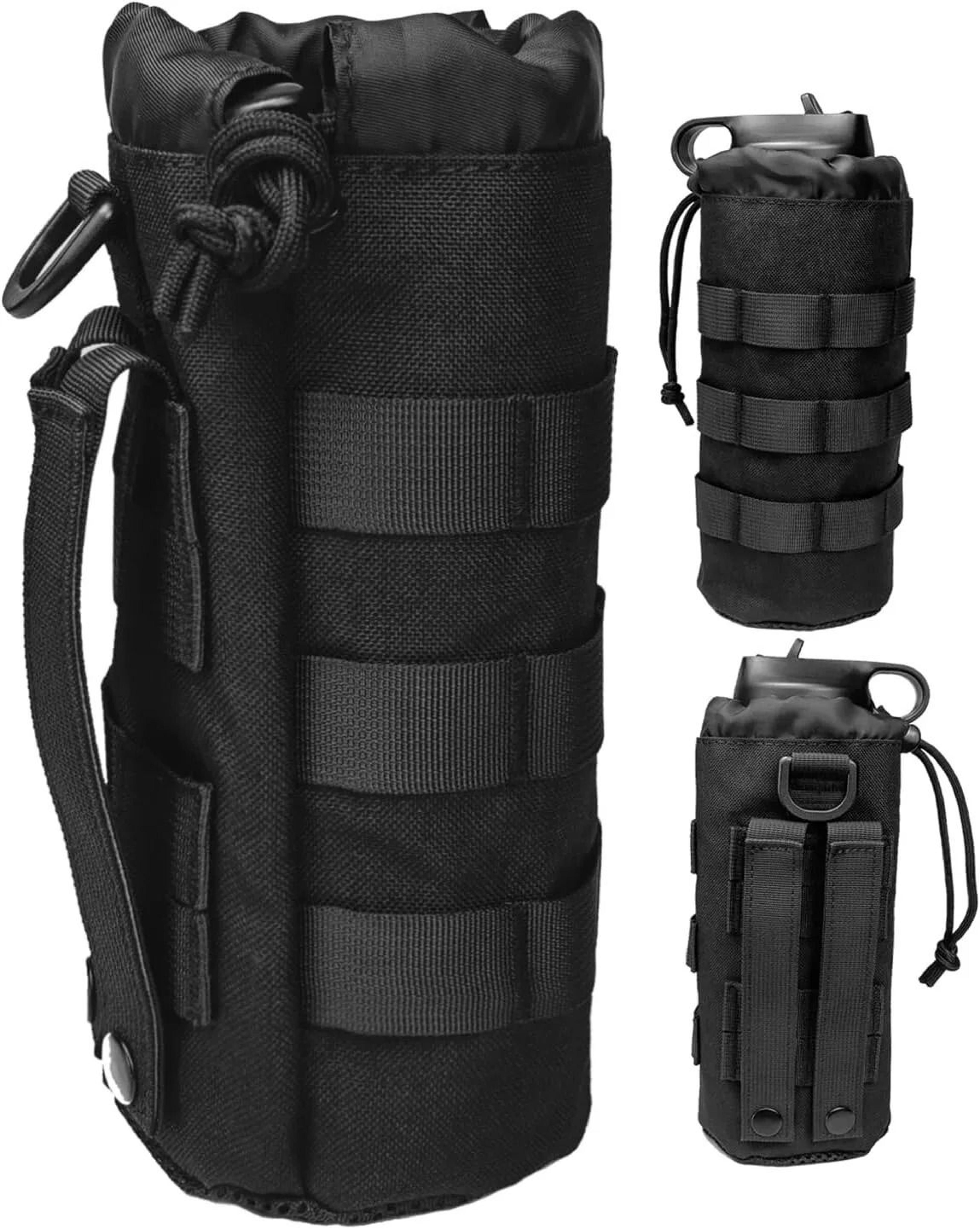 Tactical MOLLE Water Bottle Pouch High Density 1000D Nylon Bottle Holder With Drawstring And Mesh B 5