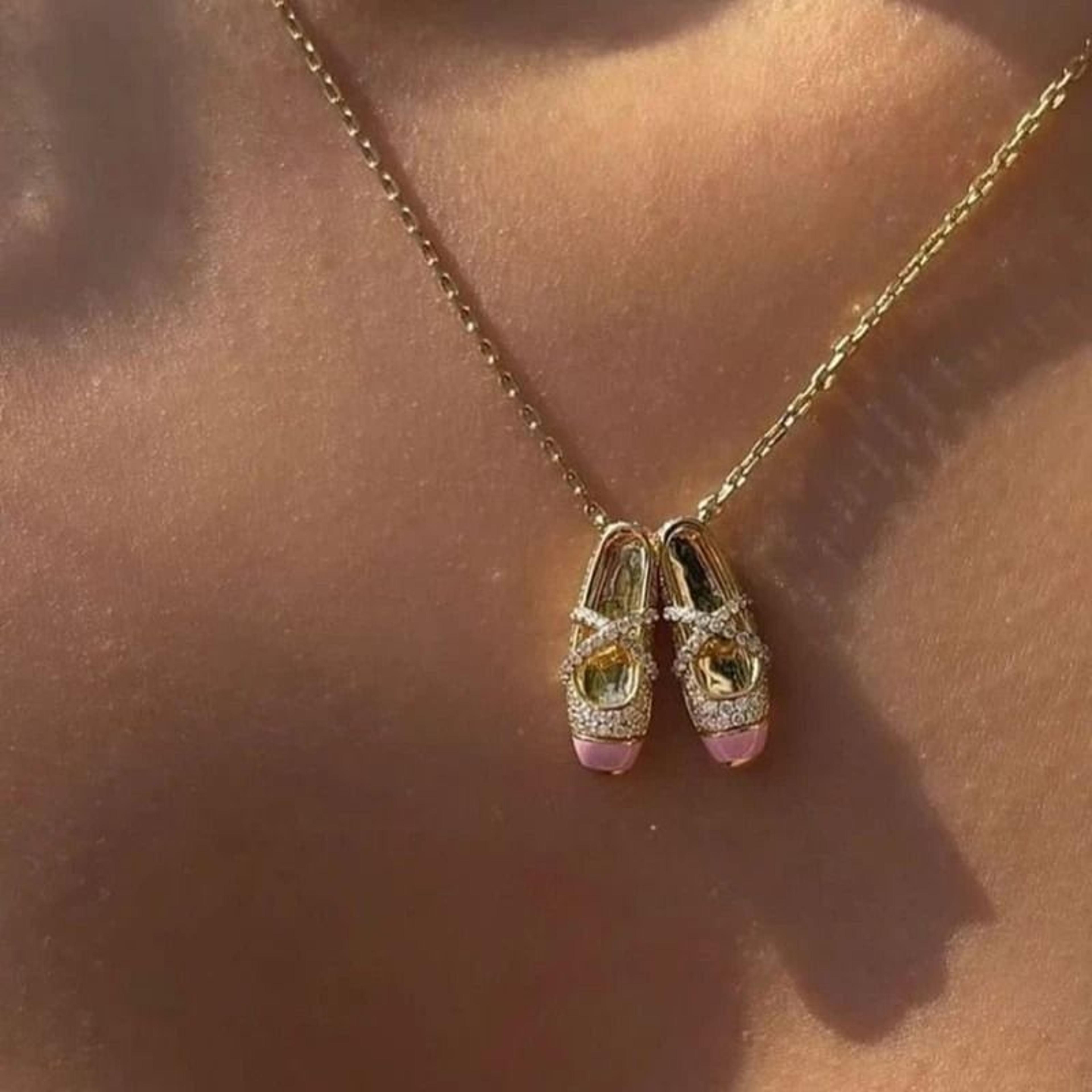 Ballet Crystal Pendant Necklace 2