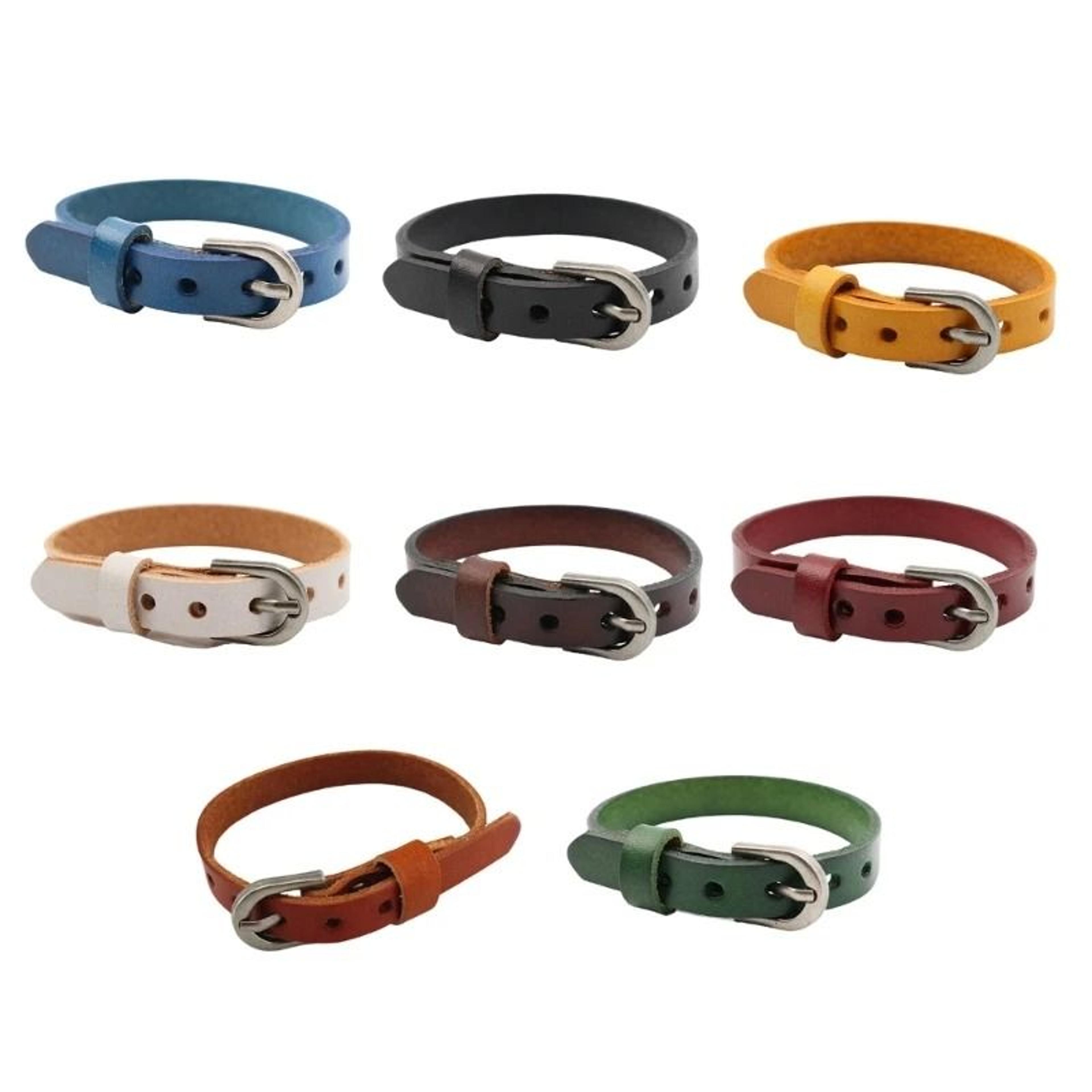 Handmade Leather Bead Bracelet 0