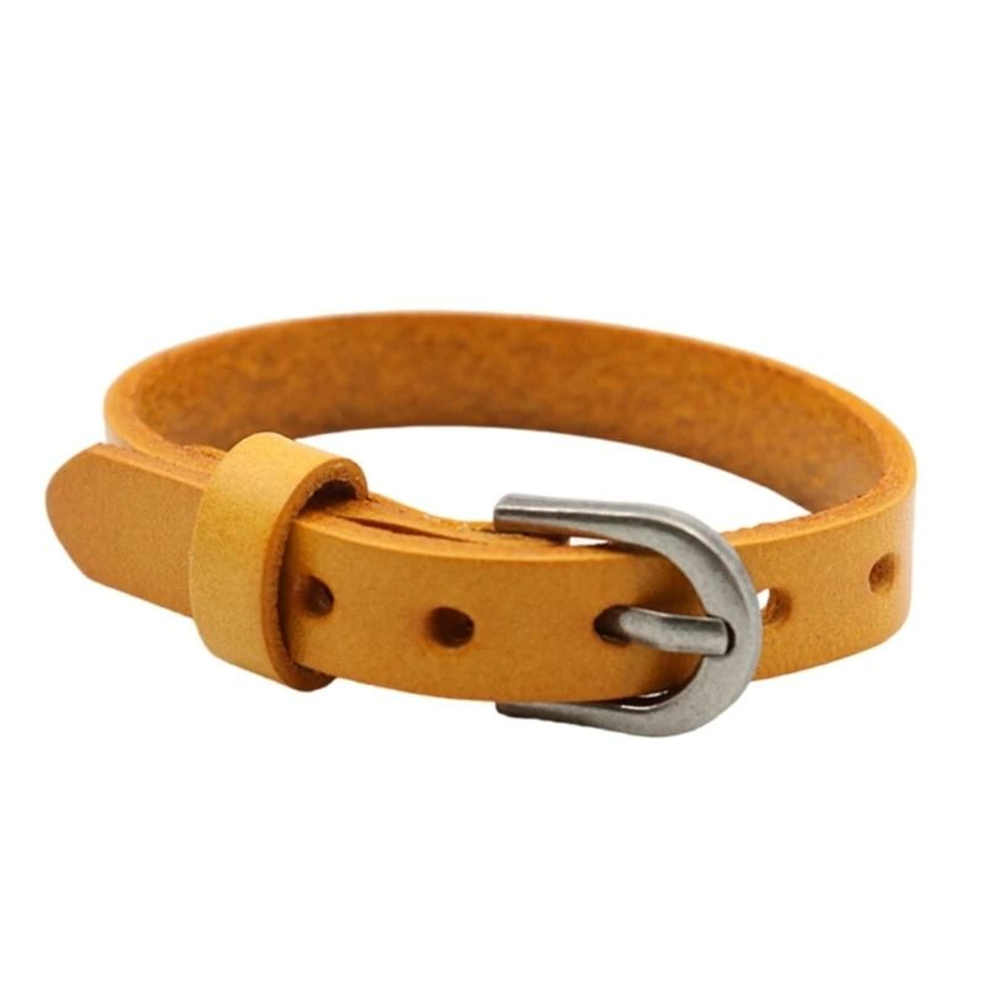 Handmade Leather Bead Bracelet 9