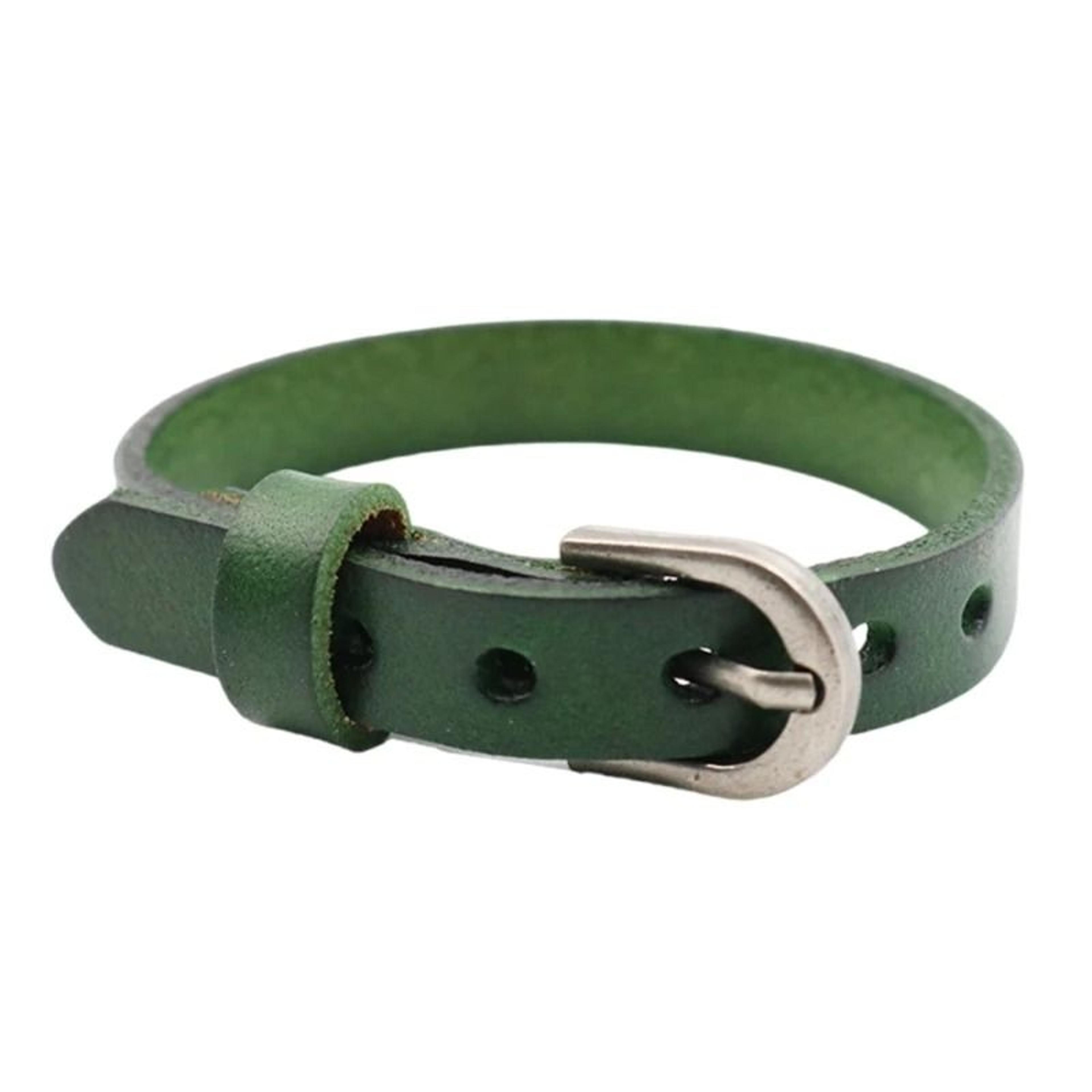 Handmade Leather Bead Bracelet 12