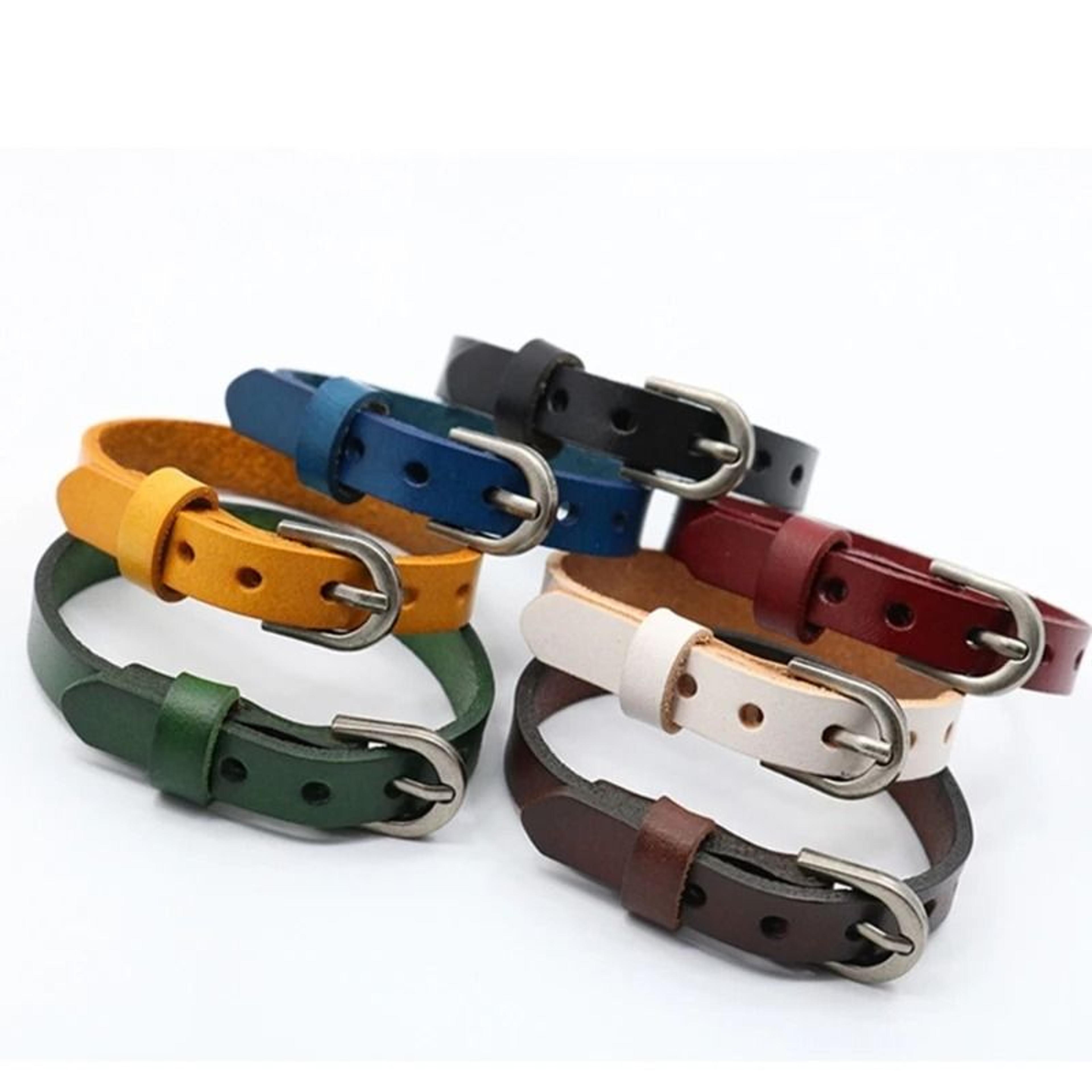 Handmade Leather Bead Bracelet 2
