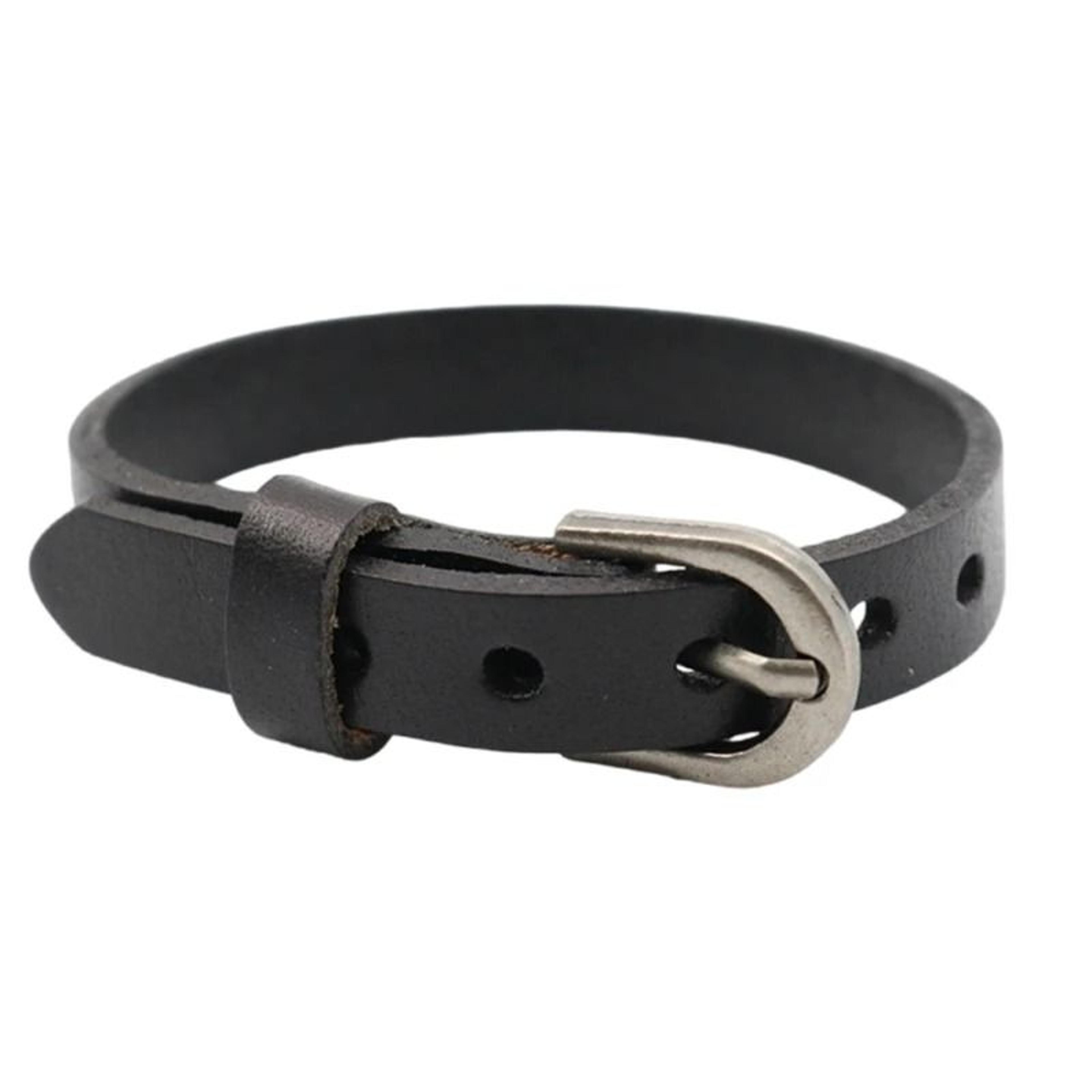 Handmade Leather Bead Bracelet 6