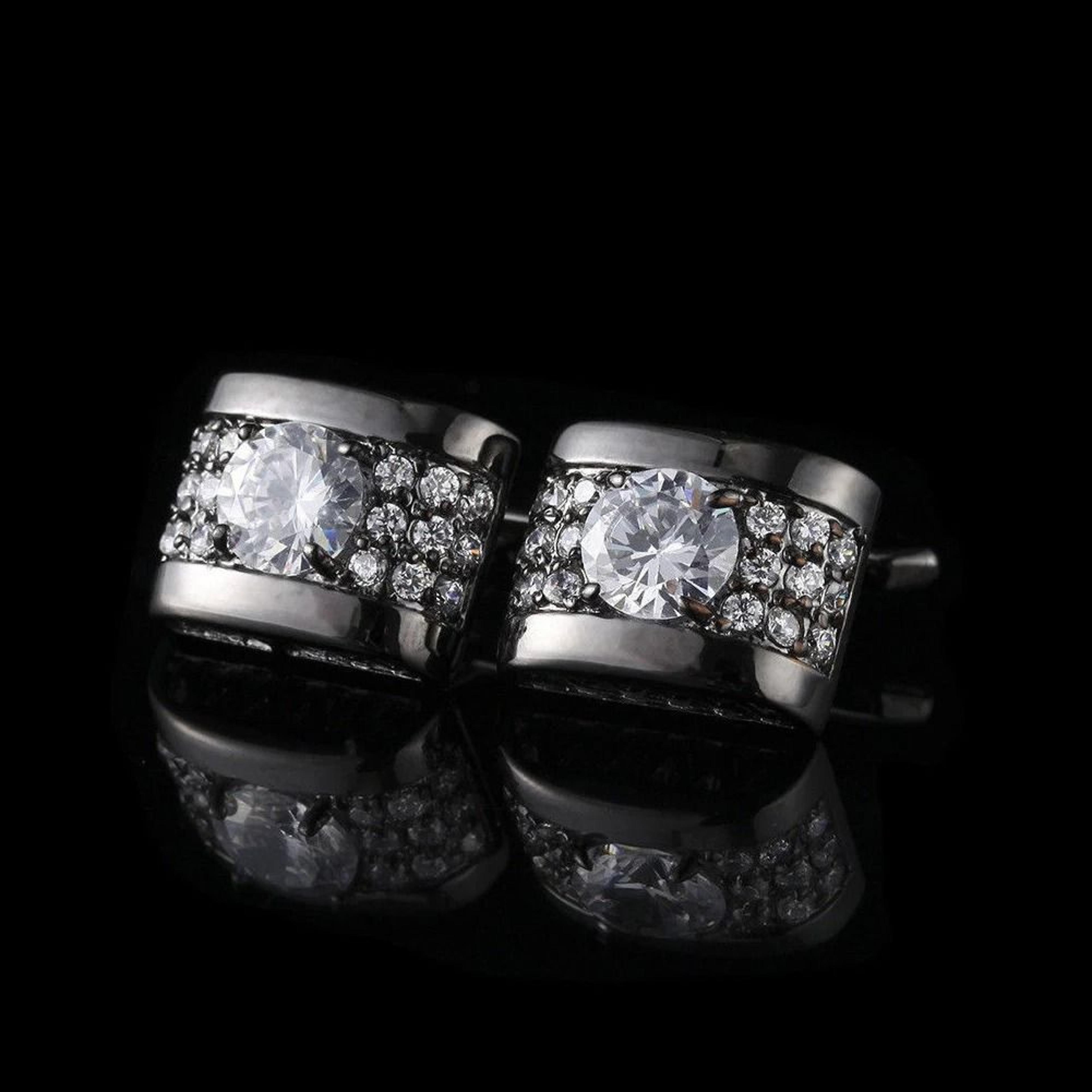 Rhinestone Cufflinks For Men 1