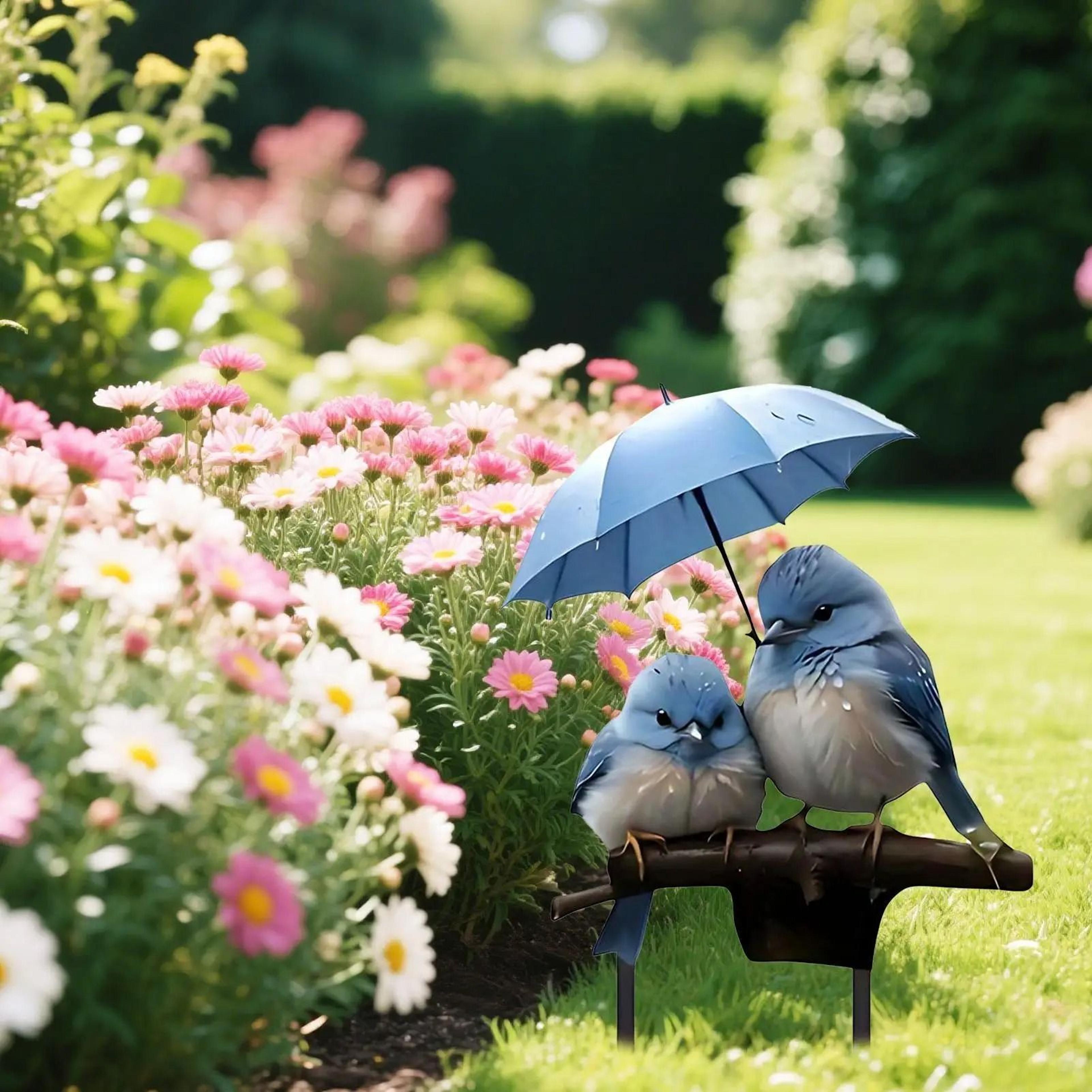 Blue Bird Garden Outdoor Decoration Stake 3
