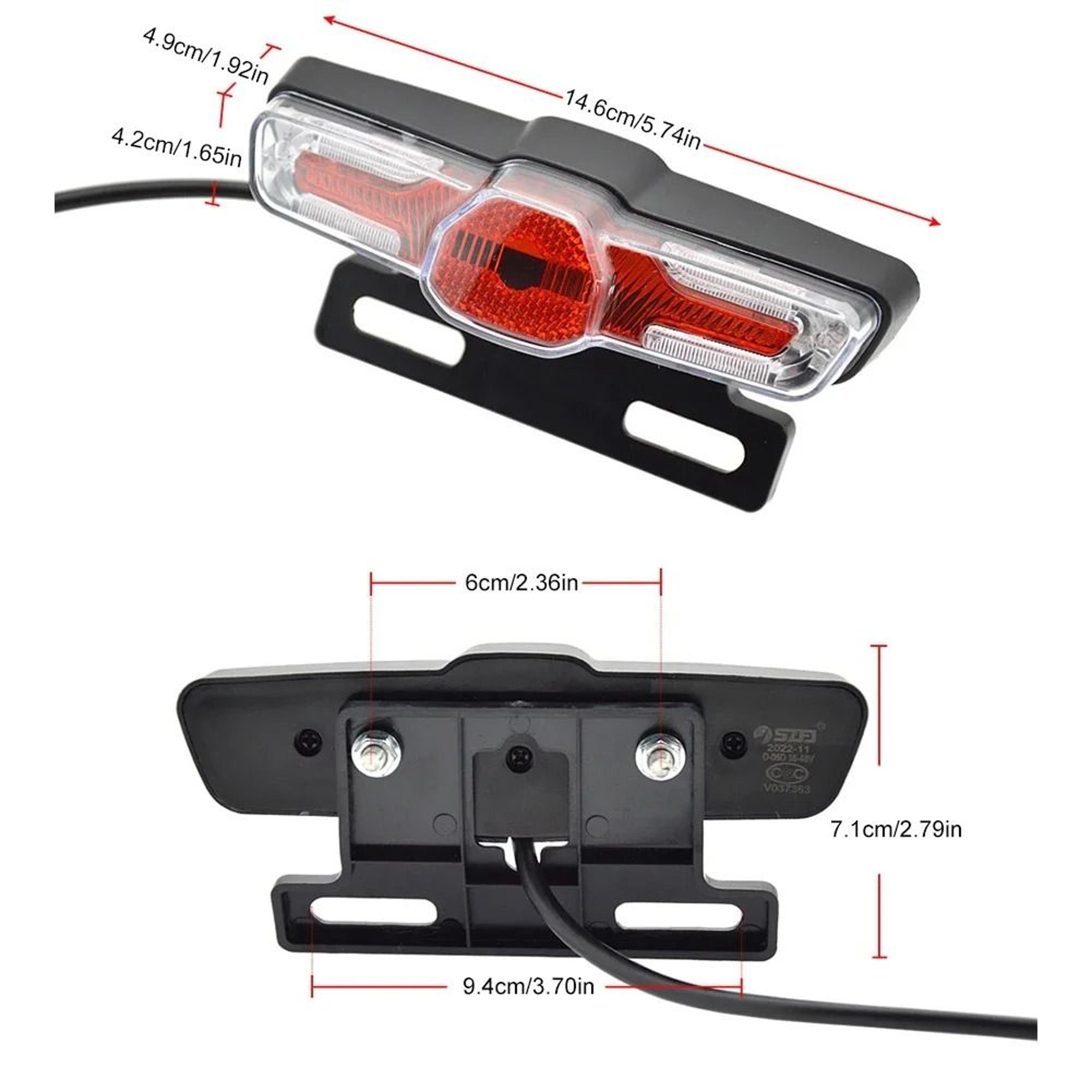 LED Front And Rear Light Set With Horn And Switch For Electric Bikes 6