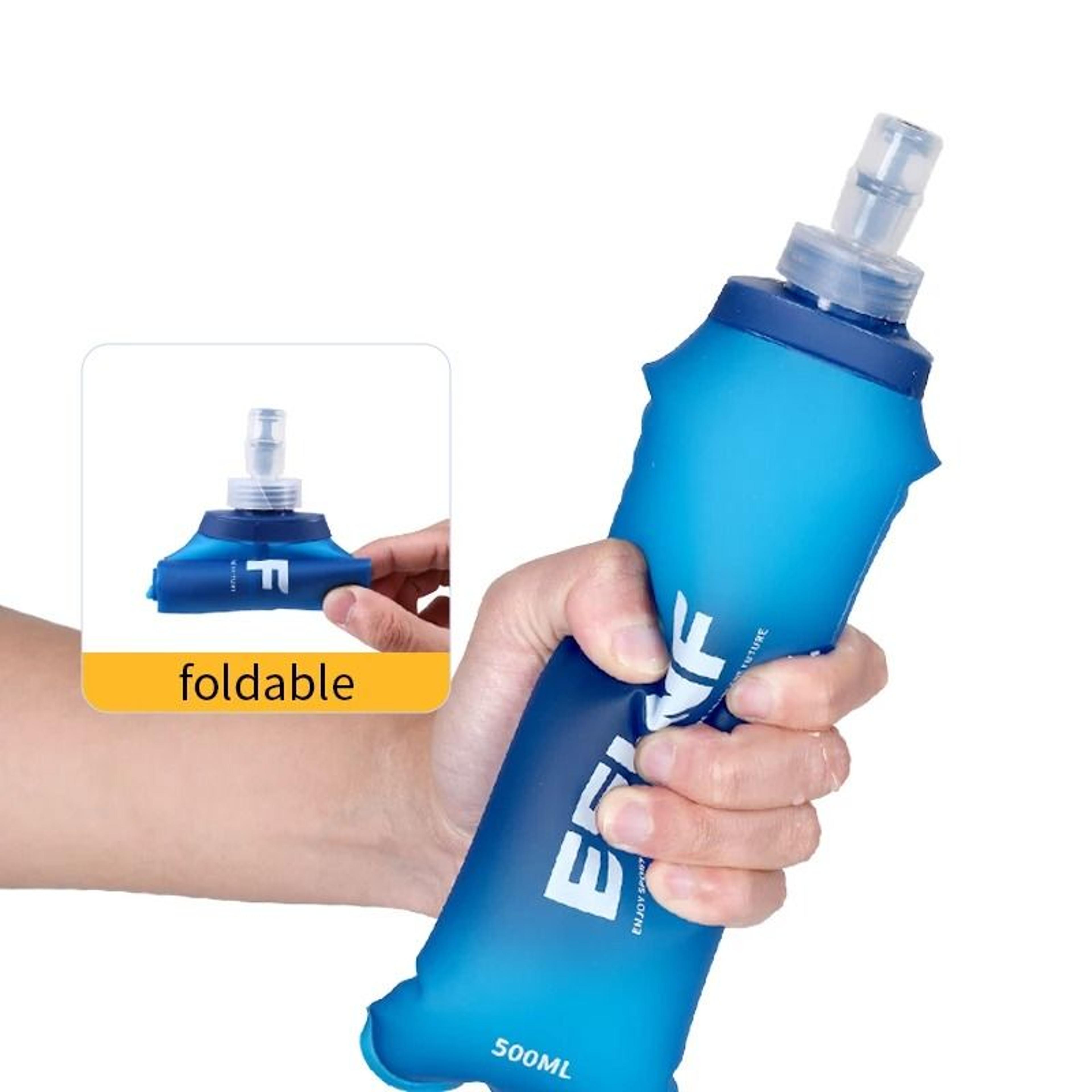 collapsible portable water bottle 17.6 oz for outdoor sports and travel