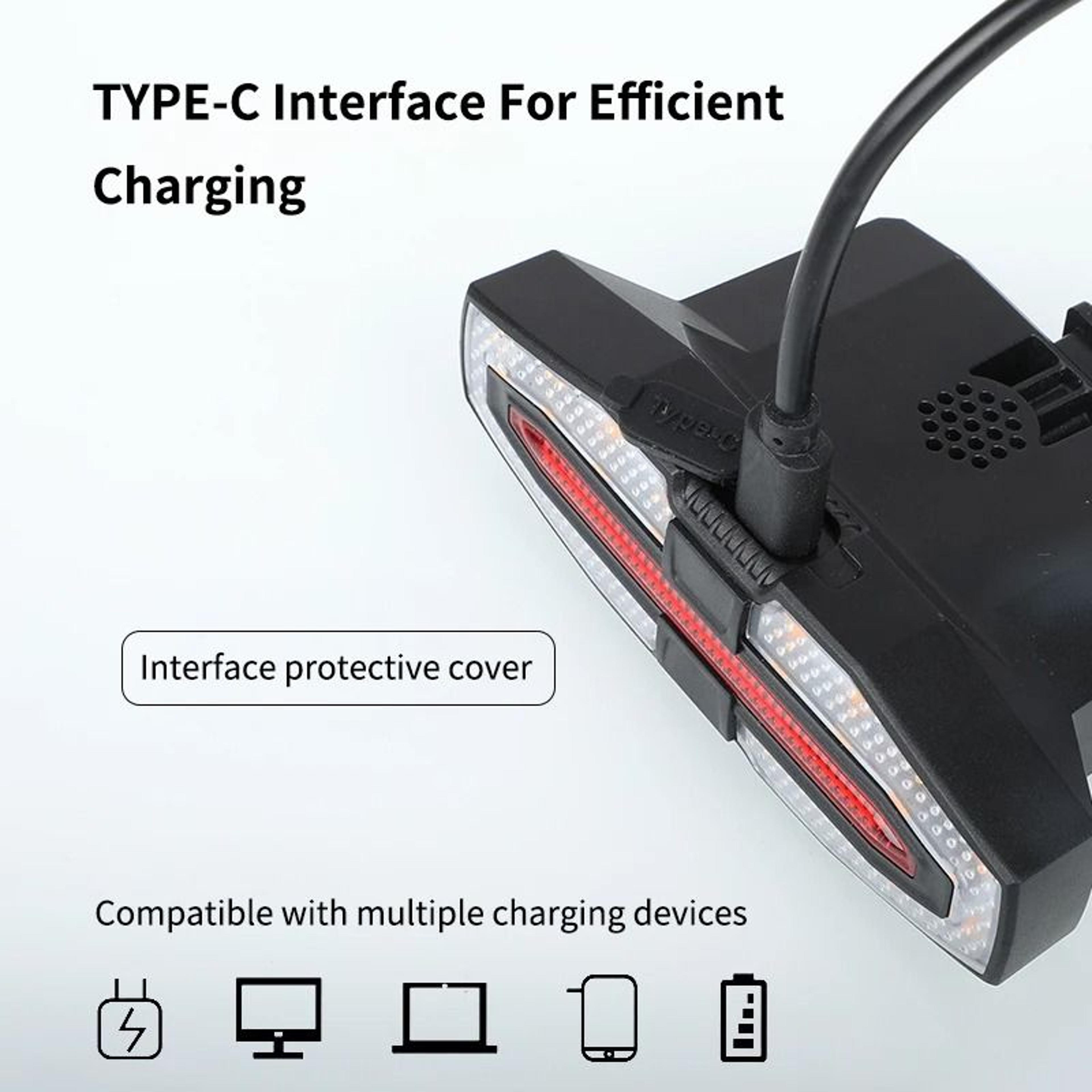 Waterproof Bicycle Rear LED Light With Solar Turn Signals And Remote Horn 4