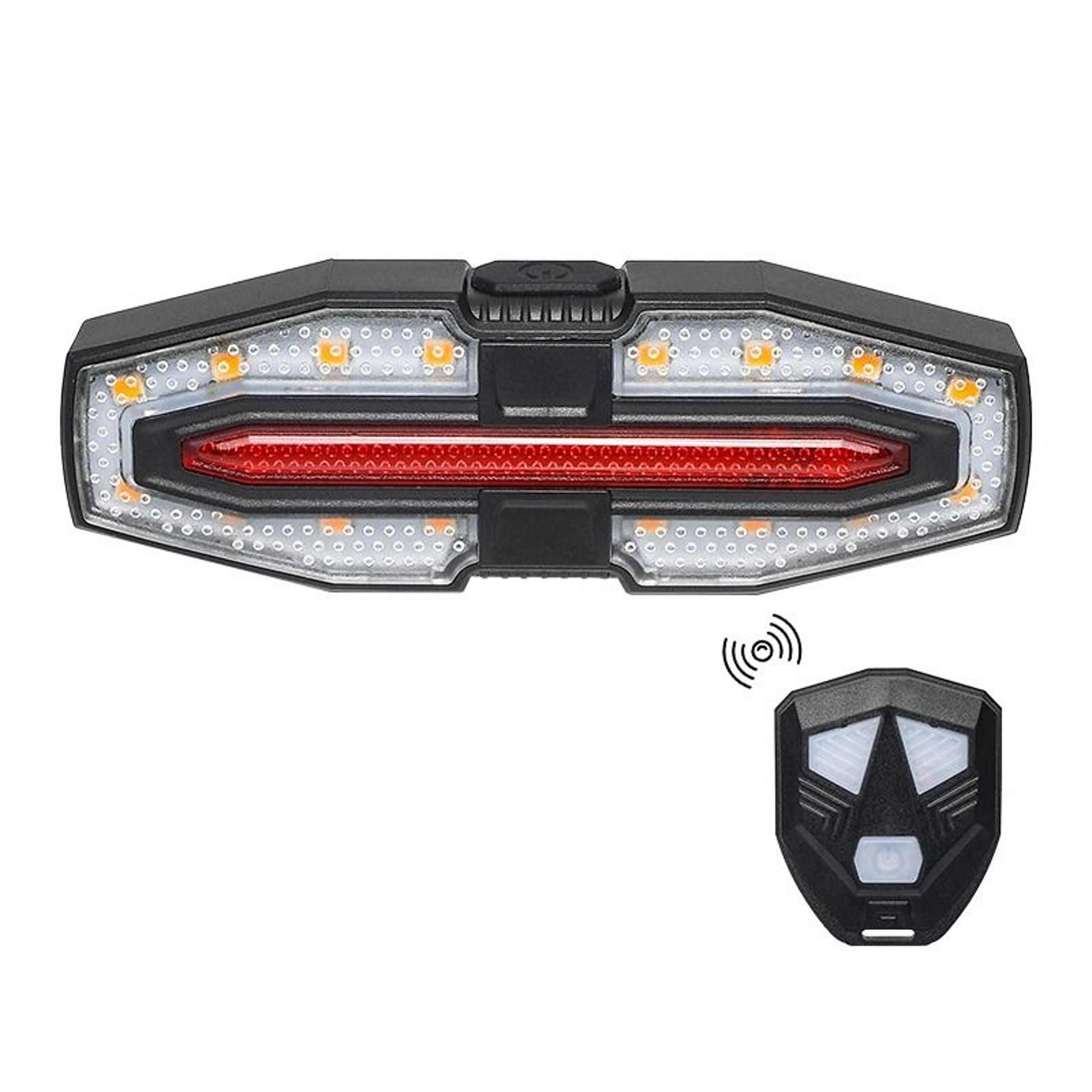 Waterproof Bicycle Rear LED Light With Solar Turn Signals And Remote Horn 5