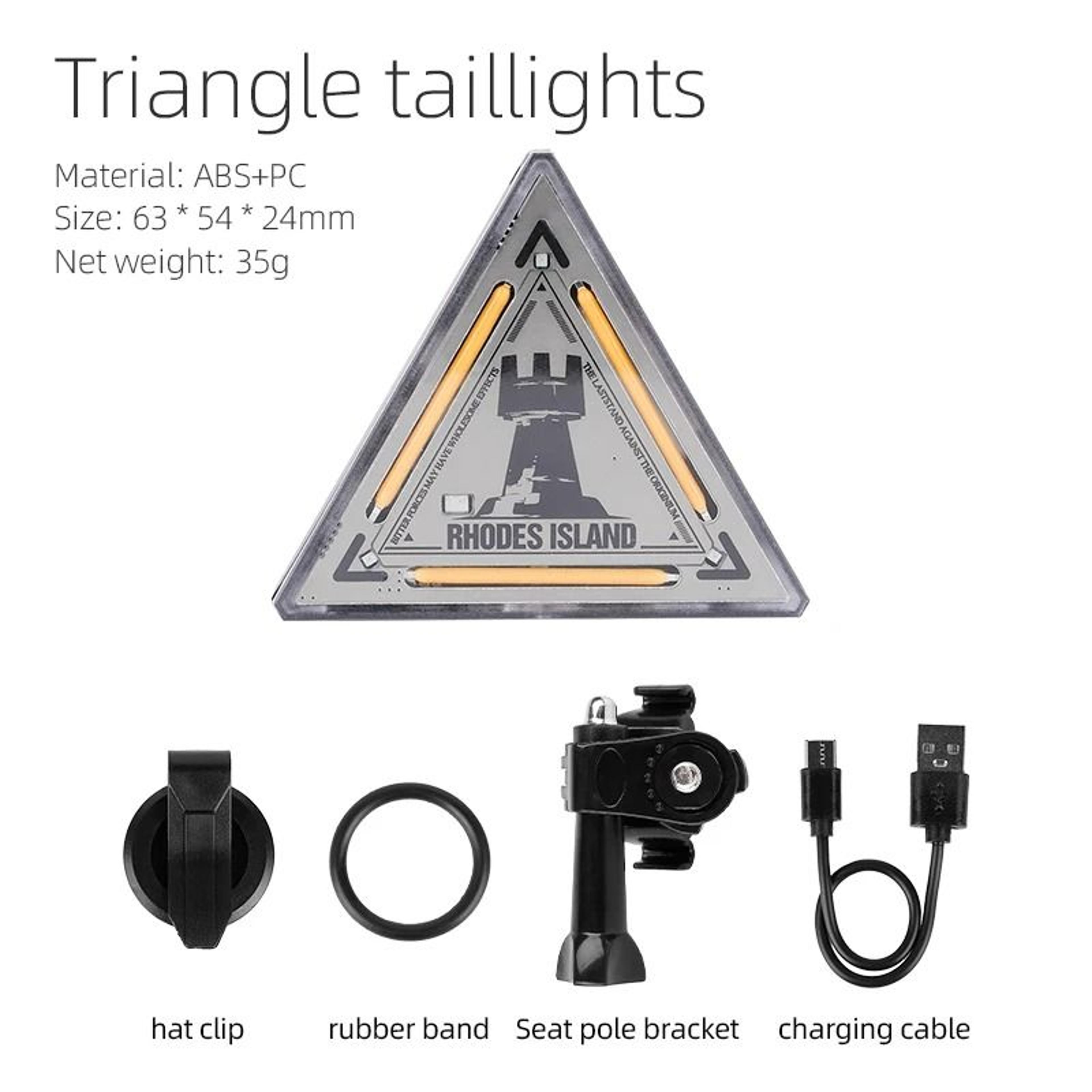 Triangle Bicycle Tail Light Safety Warning Light For Cycling 6