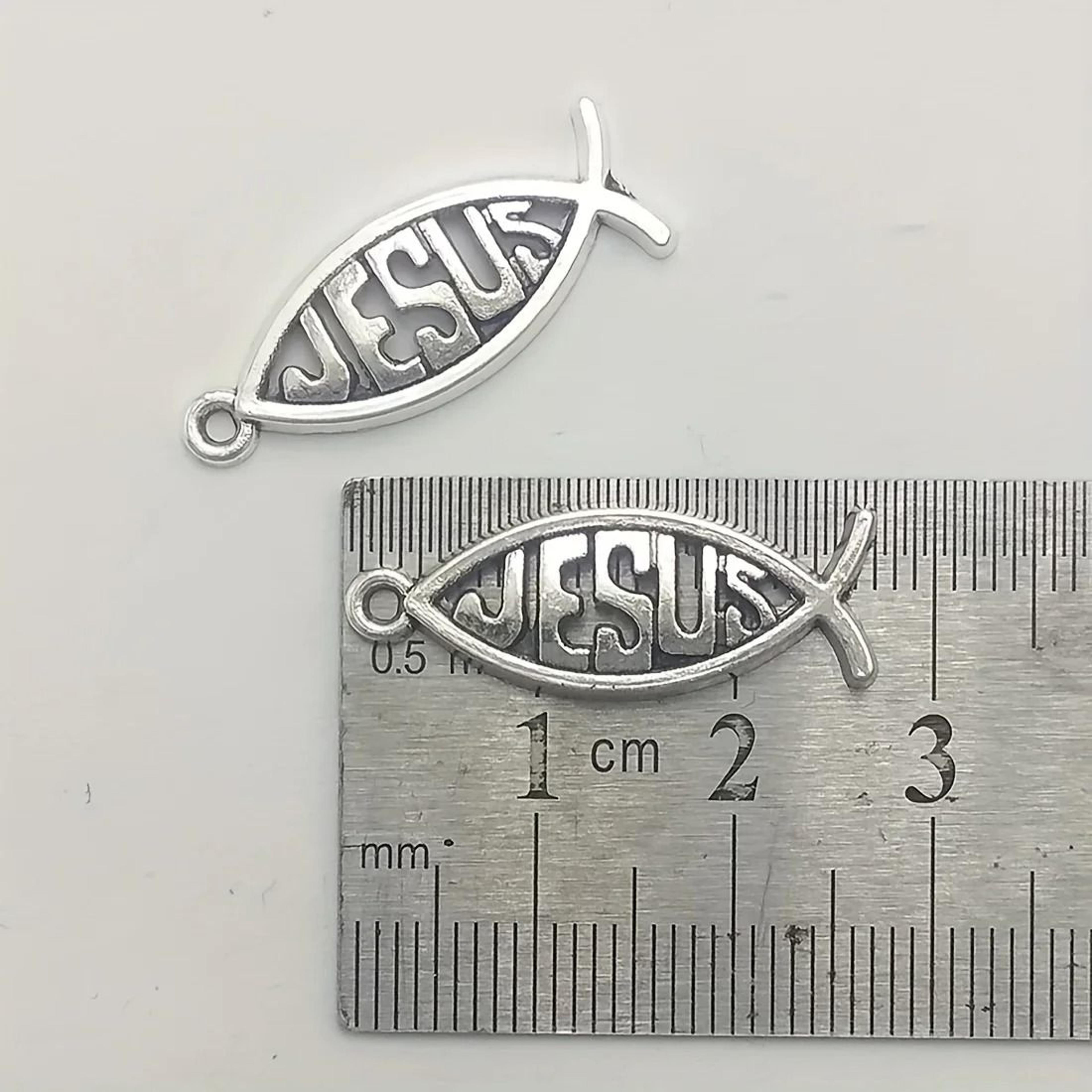 Vintage Hollow Jesus Fish Key Chain Charms For Jewelry Making 4