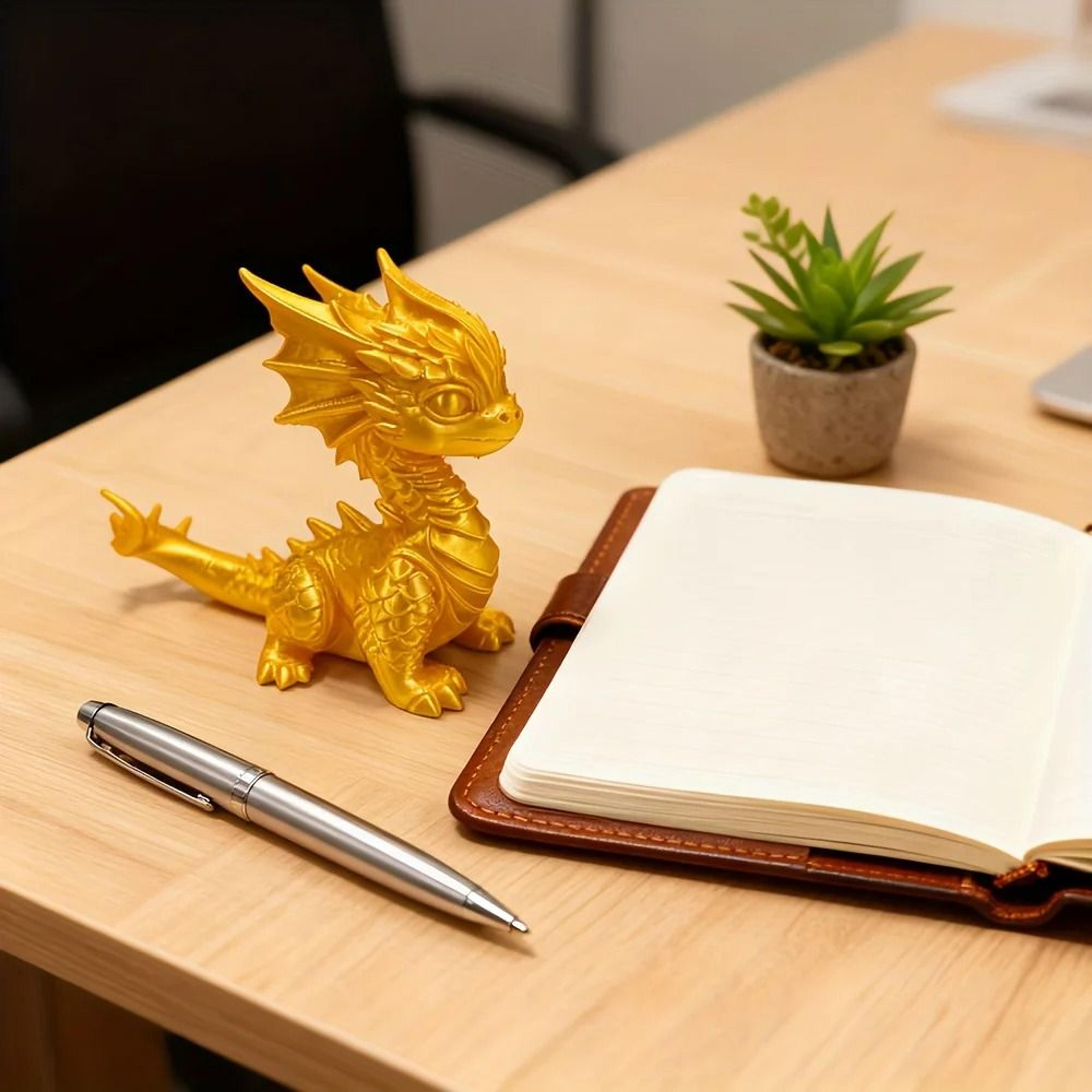 Mini Golden Dragon Desktop Figurine For Home Decor 0