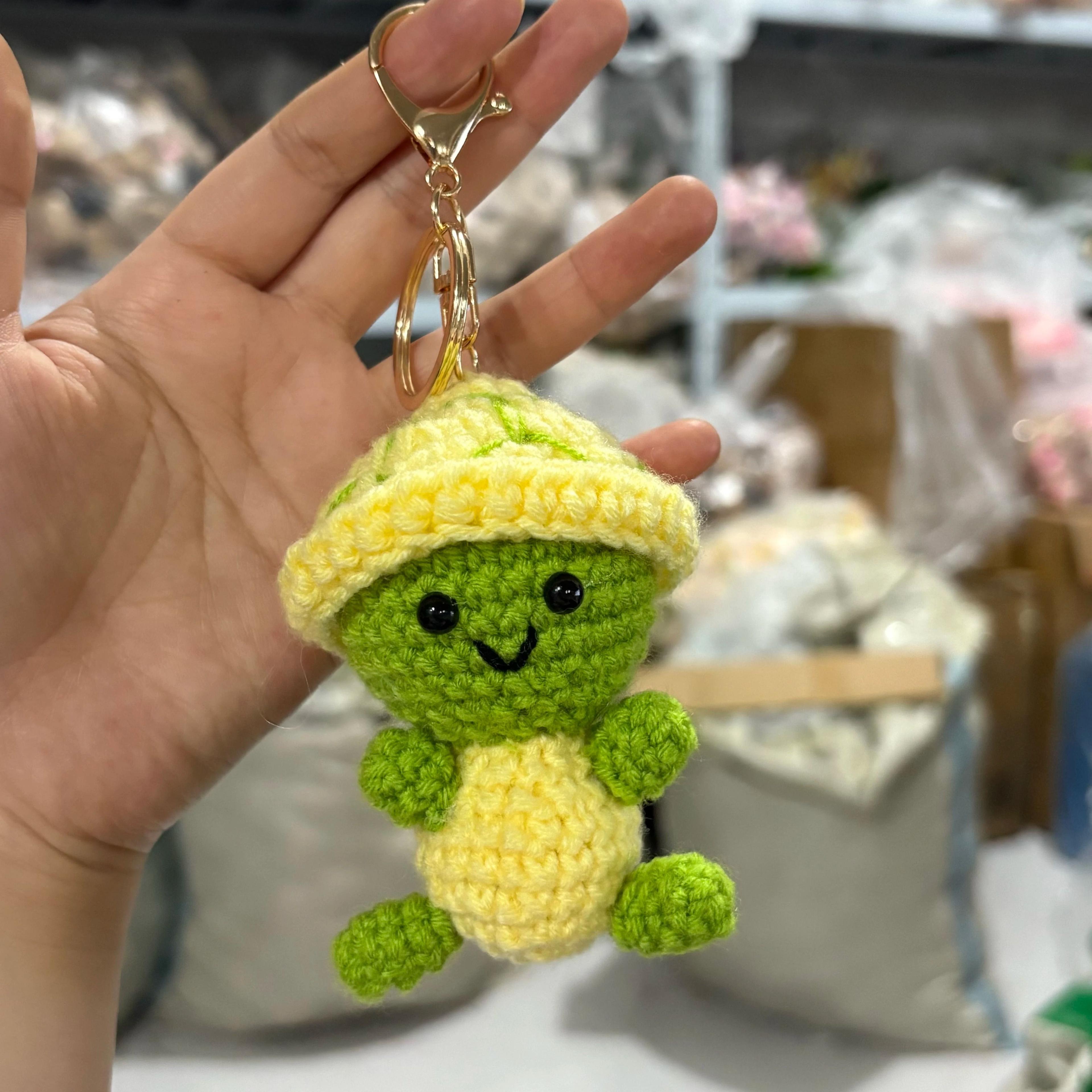 Handmade Woven Crochet Tortoise Keychain In Bohemian Style 4