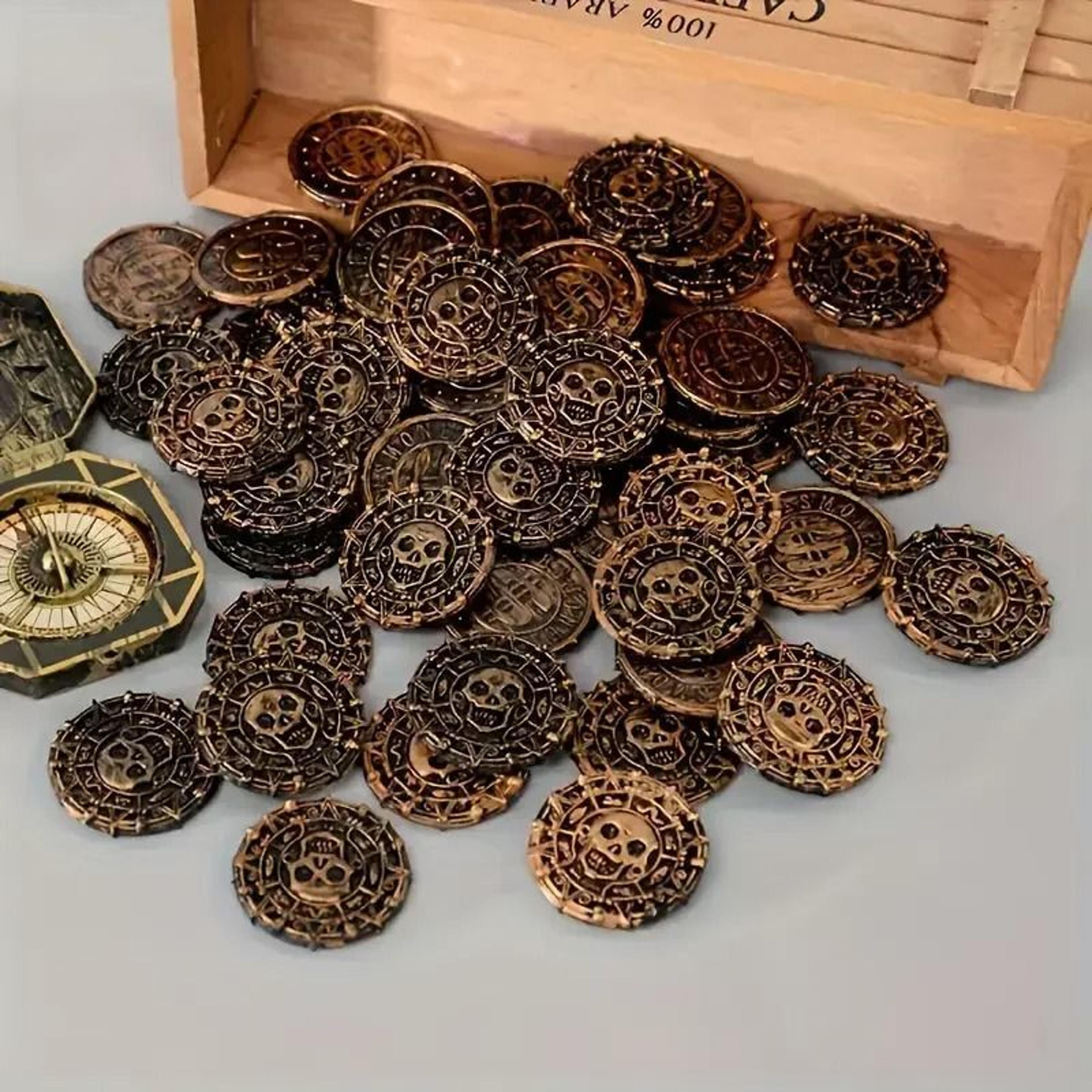 Faux Bronze Roman Pirate Coin Props Set For Party Decorations 2