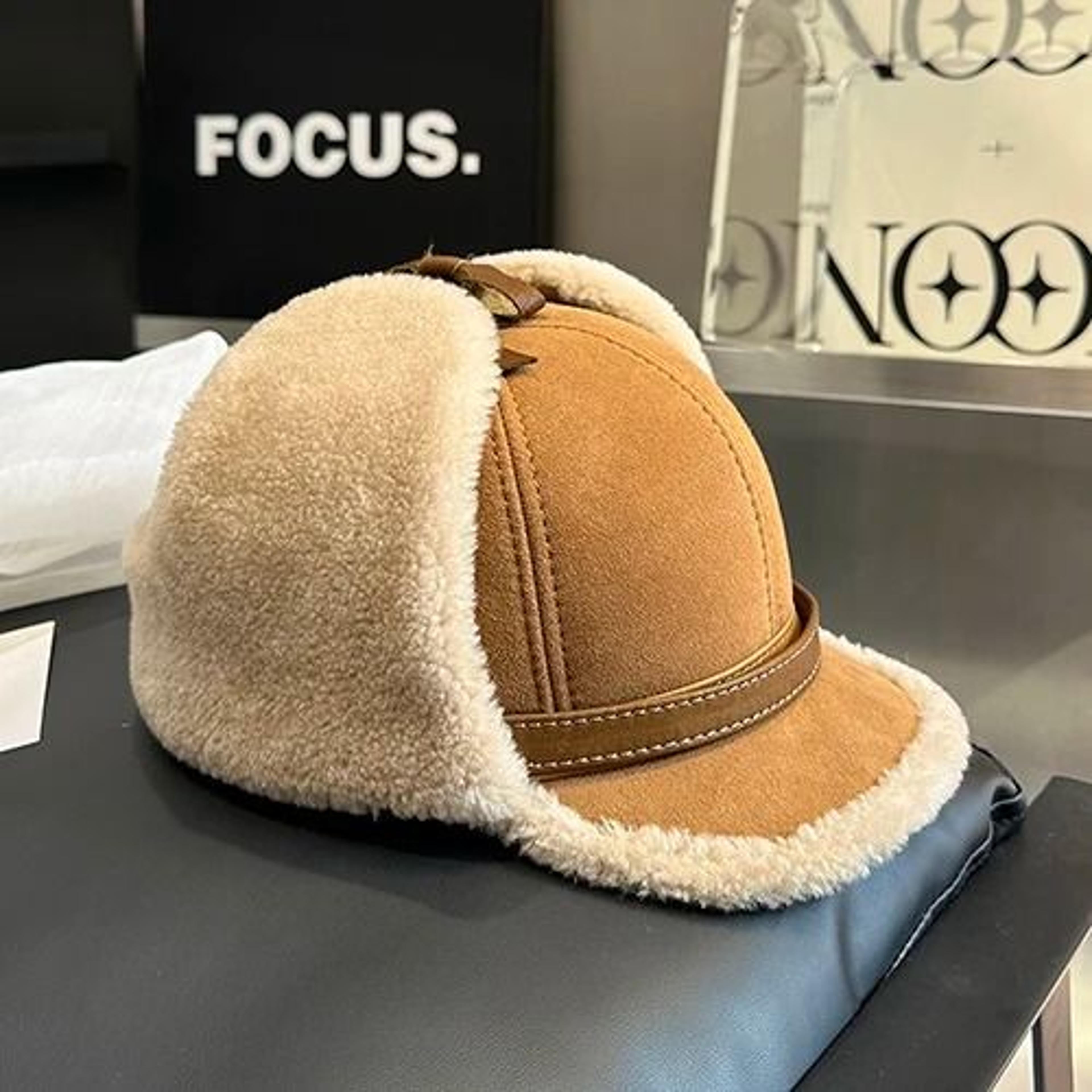 Winter Leather Fur Bomber Hat Warm Earflap Hat For Men 8