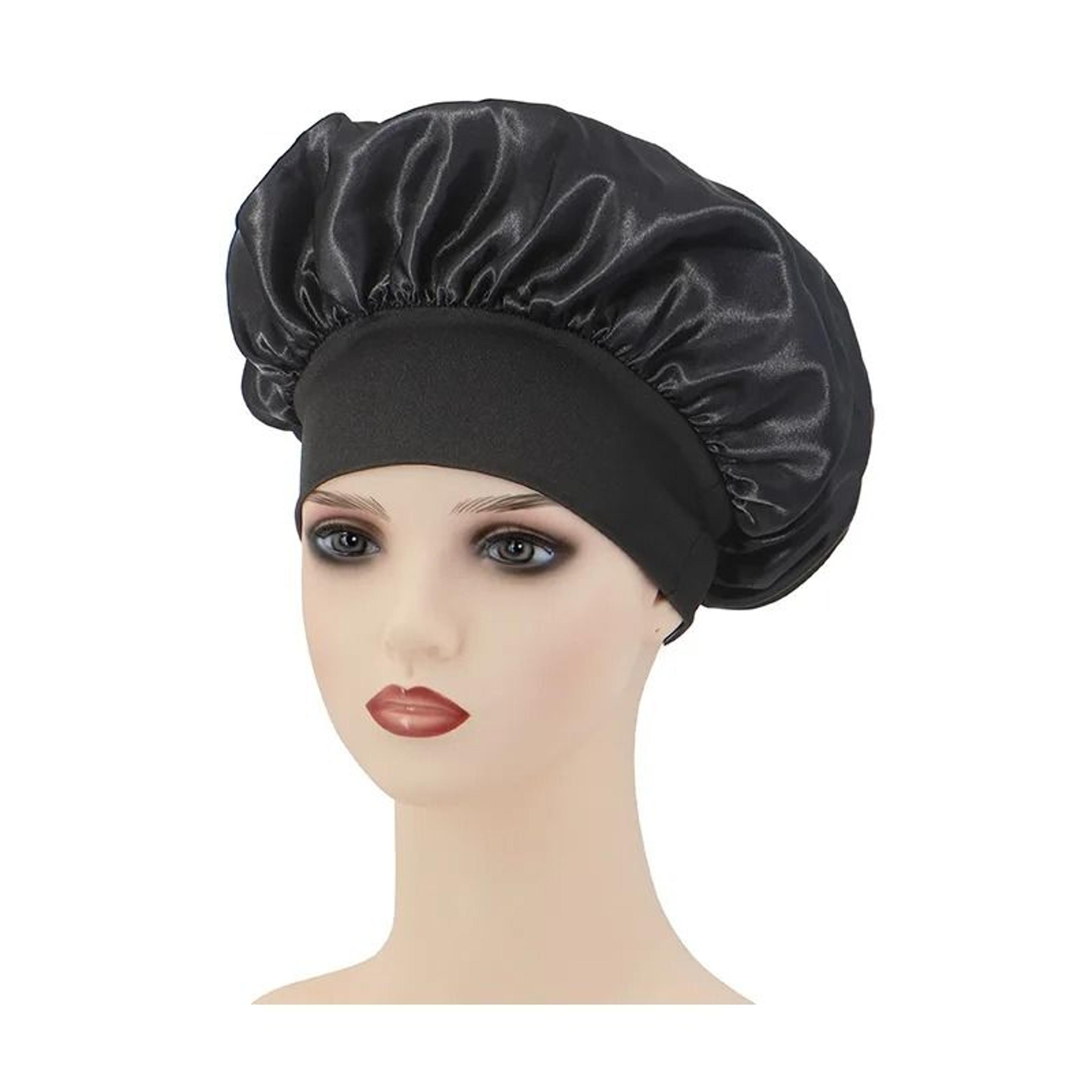 Wide Brim Silk Nightcap Hair Wrap For Women Soft Elastic Sleep Cap 6