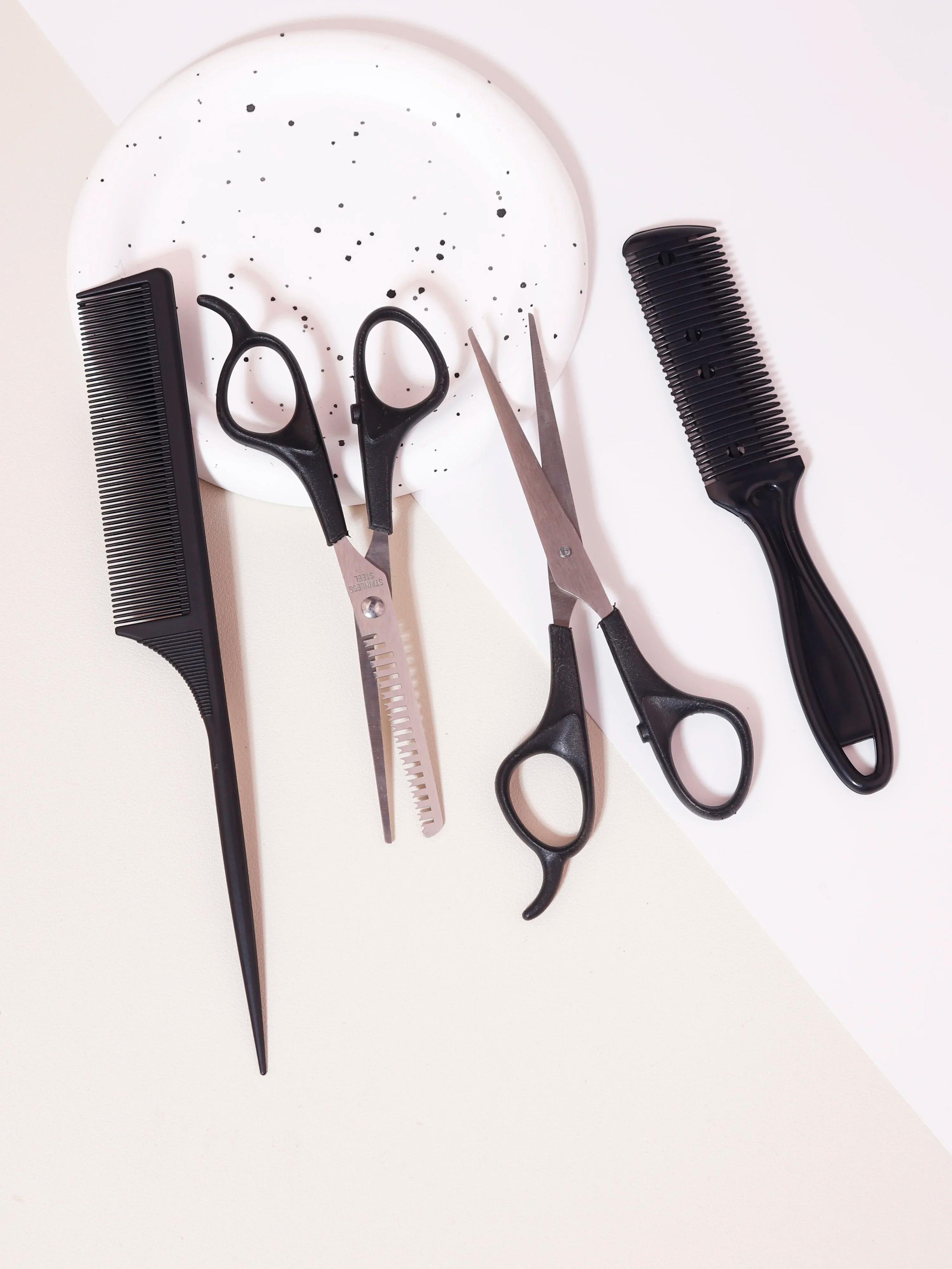 Professional Hairstyling Tool Set Hair Clippers Combs And Thinning Clippers 0