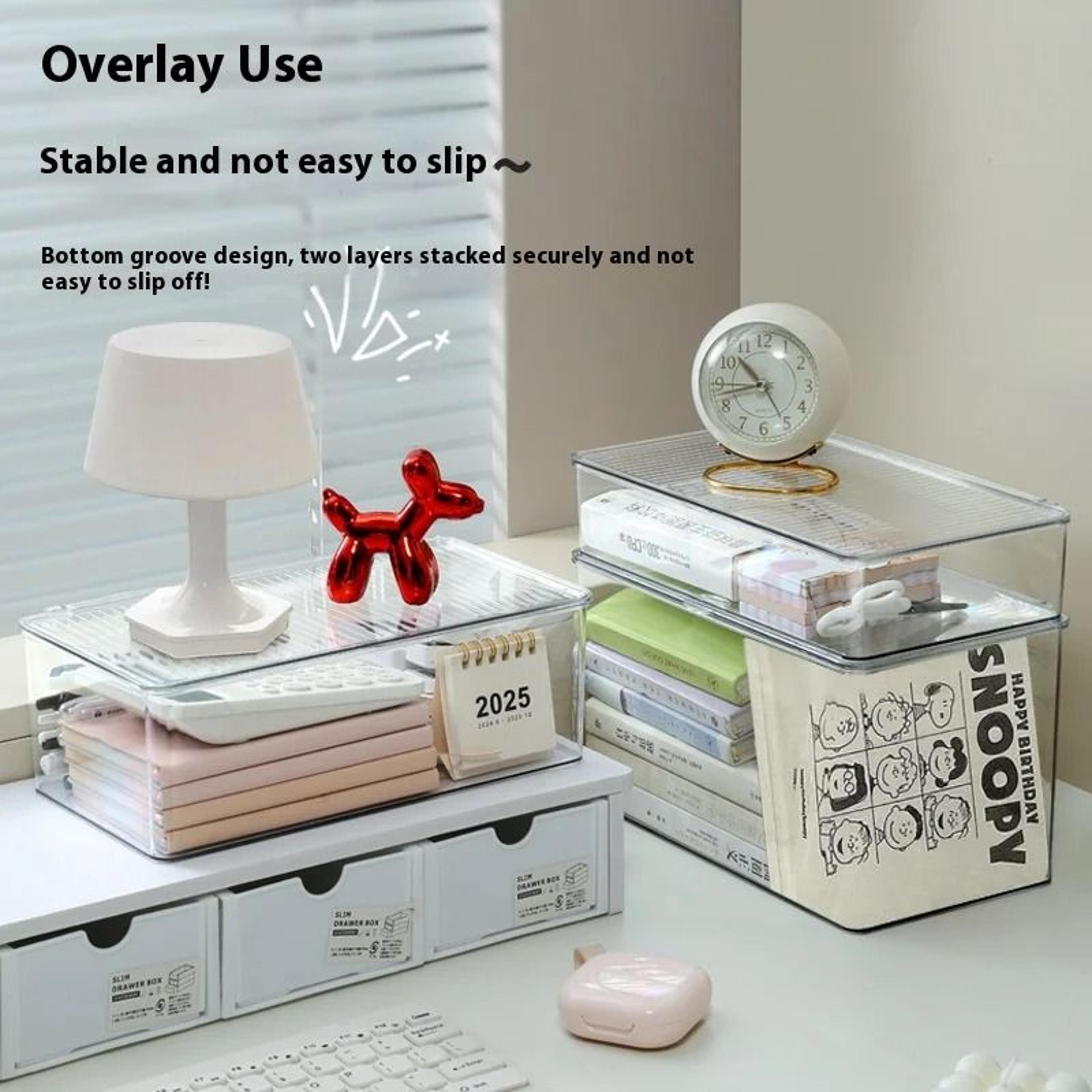 Acrylic Dustproof Desktop Storage Box Large Capacity Organizer 1