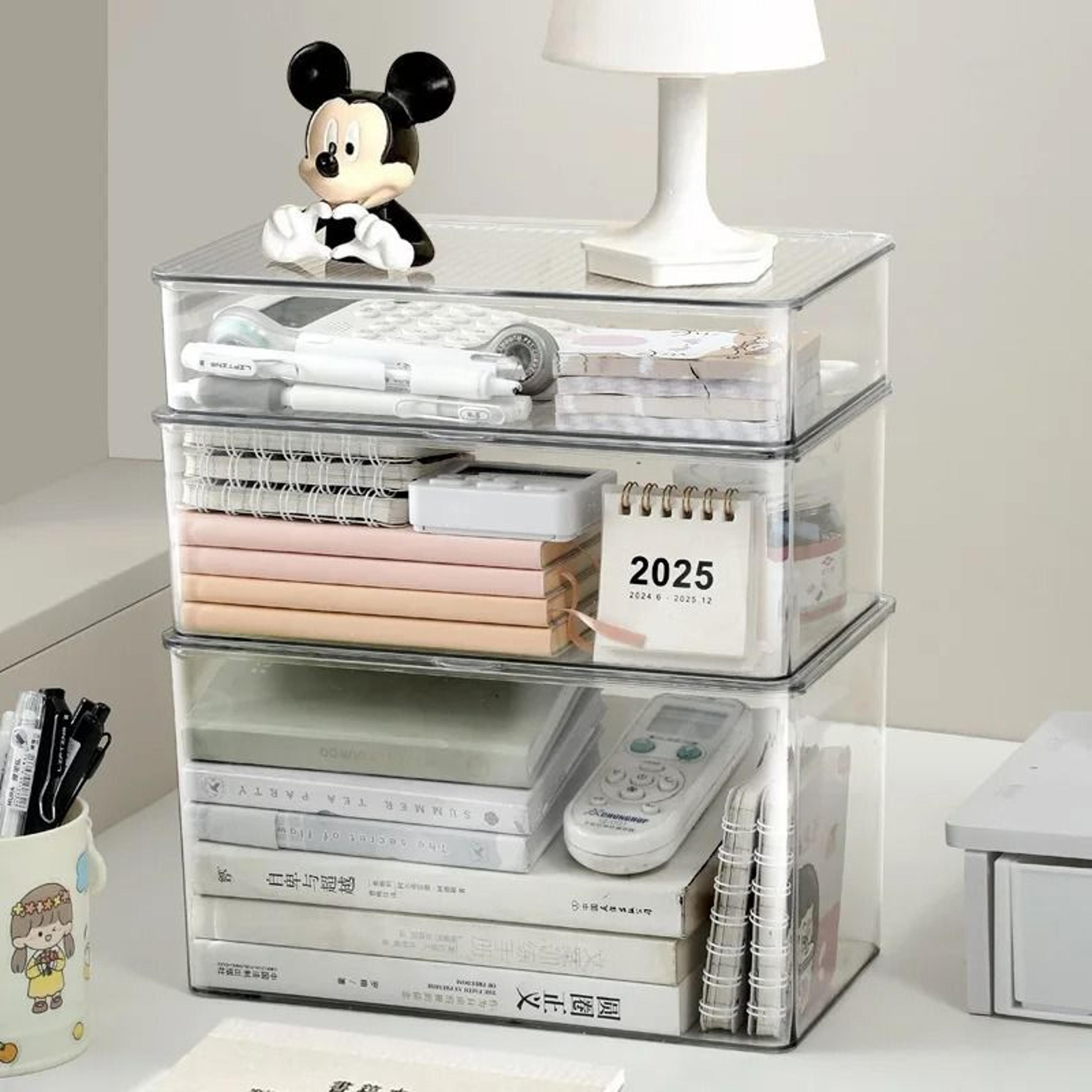 Acrylic Dustproof Desktop Storage Box Large Capacity Organizer 2