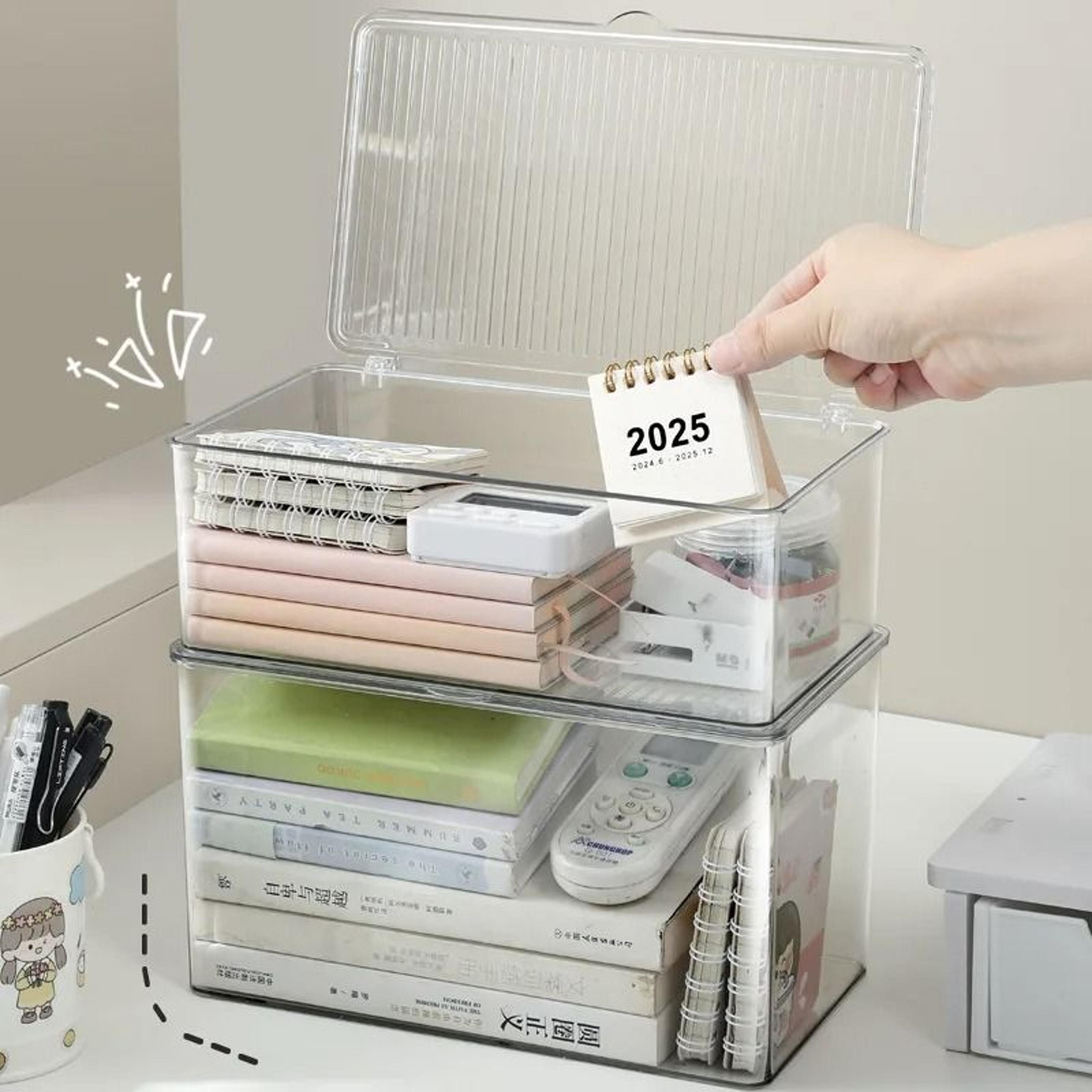 Acrylic Dustproof Desktop Storage Box Large Capacity Organizer 3