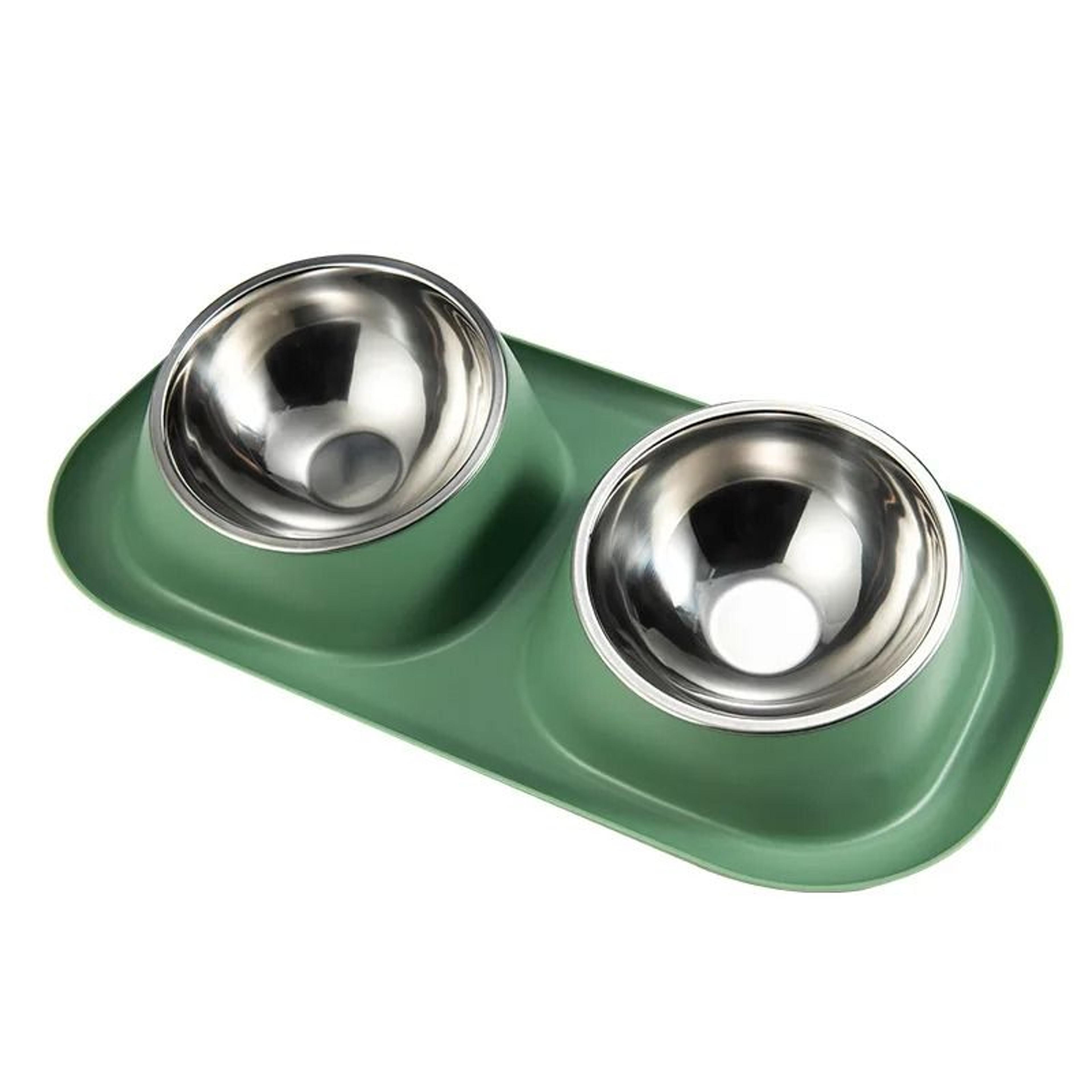 Stainless Steel Double Pet Bowl Set With Non Slip Base For Dogs And Cats 7