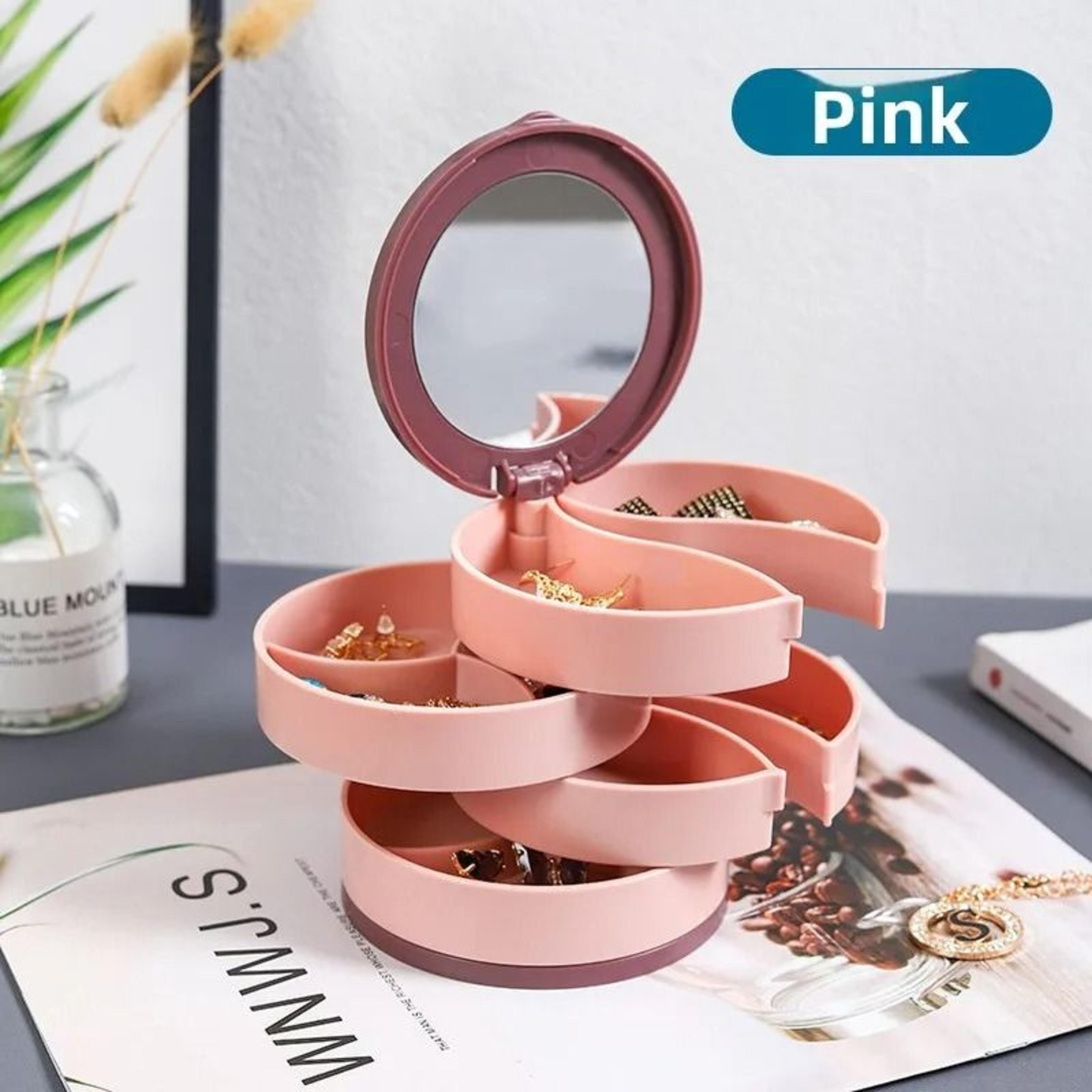 Rotating Multi Layer Jewelry Storage Box With Dust Cover 6