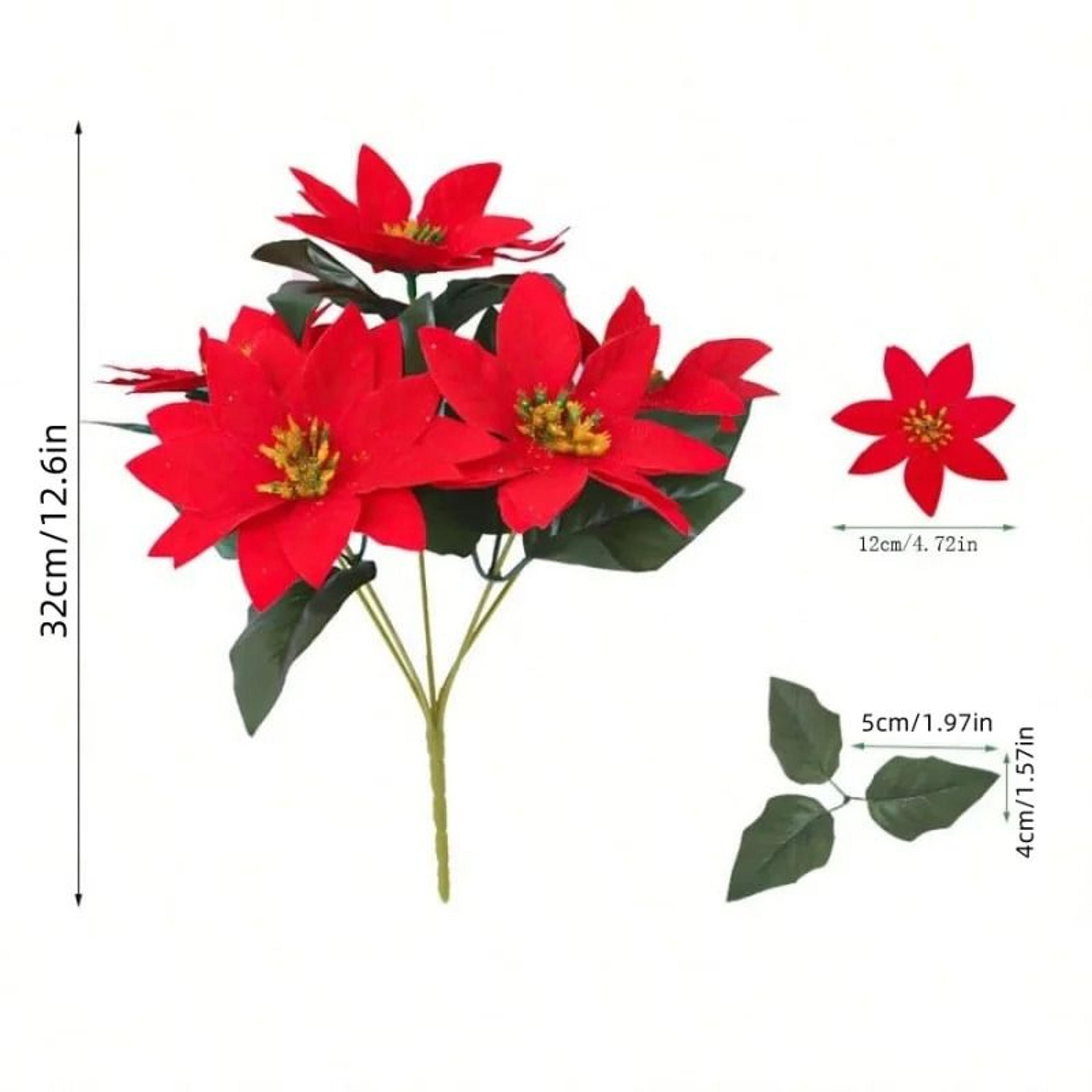 Artificial Christmas Flower Bouquet Decorative Holiday Accent 5